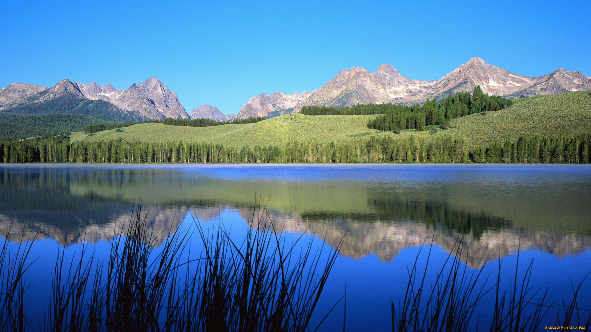 природа, реки, озера, озеро, отражение, пейзаж, панорама, деревья, горы