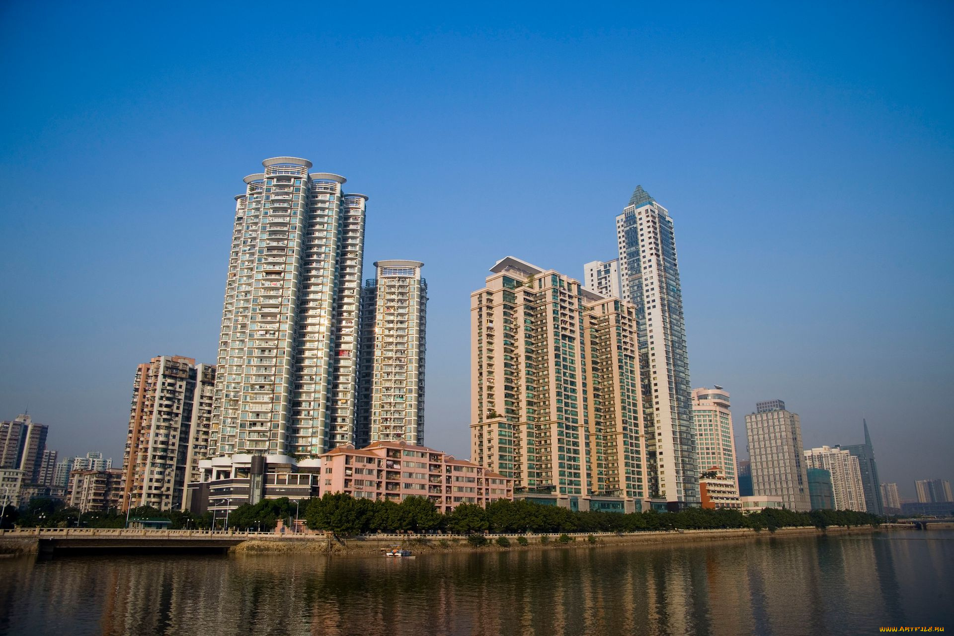 города, панорамы, гуанчжоу, китай, guangzhou, china