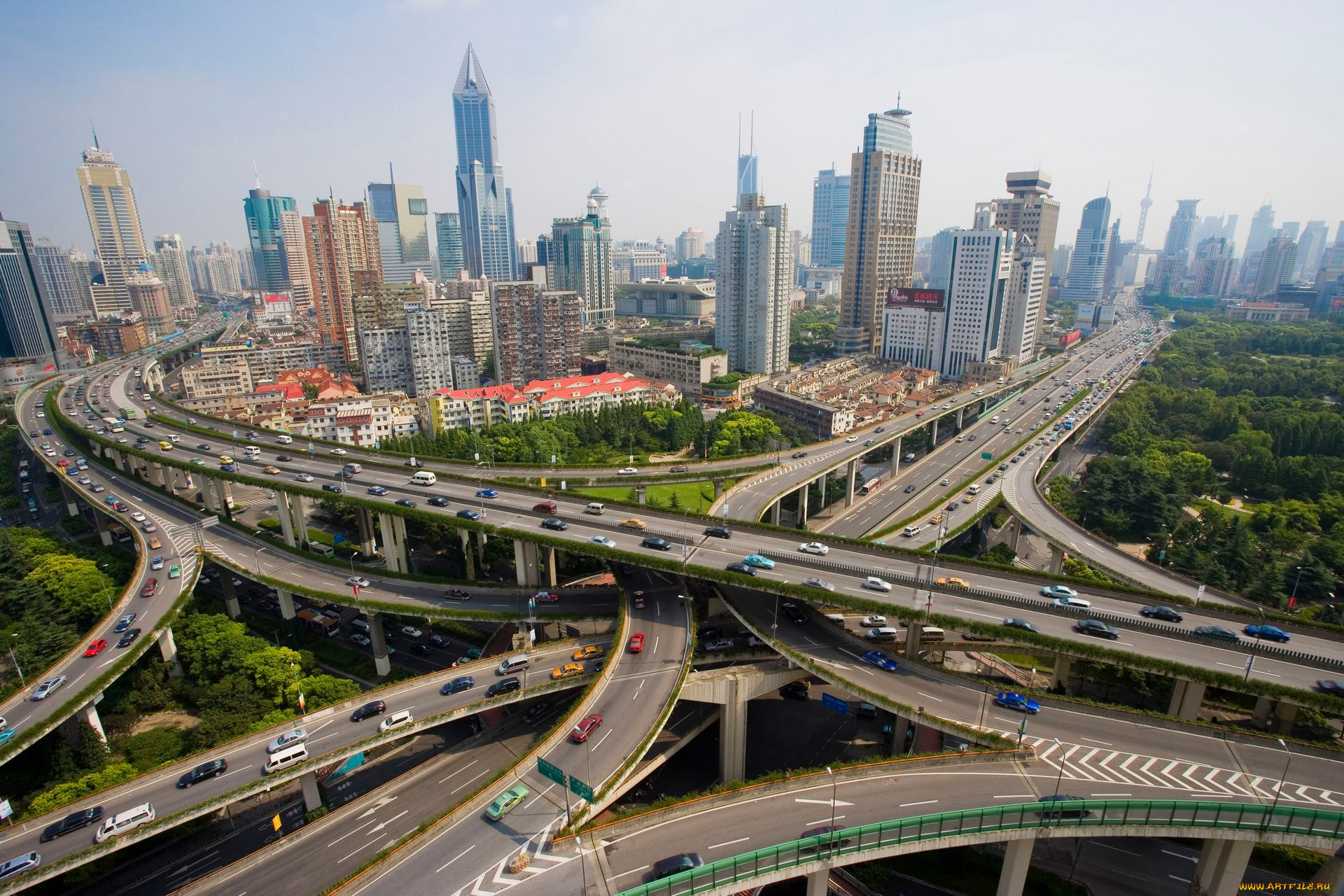 города, шанхай, китай