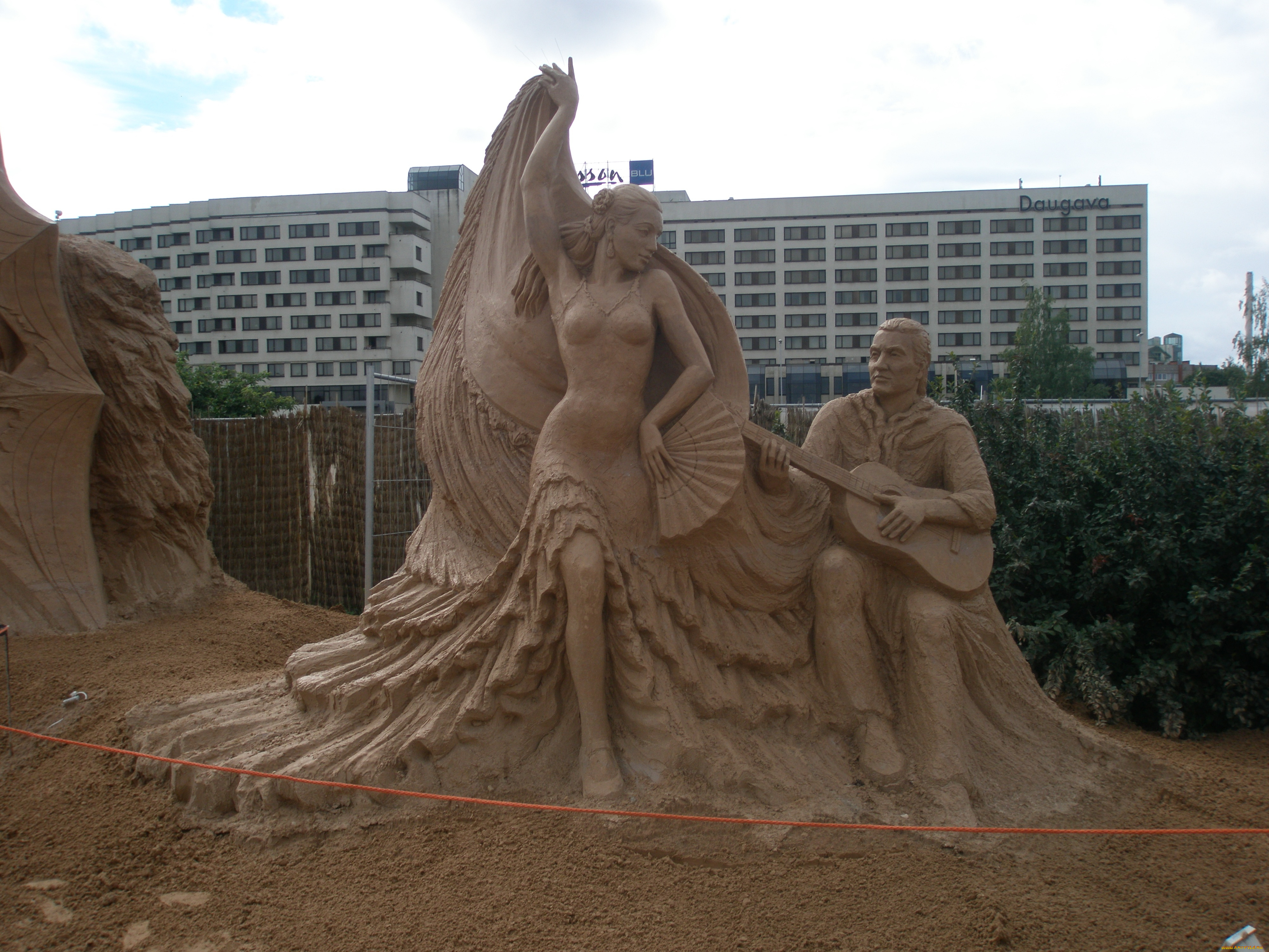 разное, фигуры, из, песка, льда, снега, песок