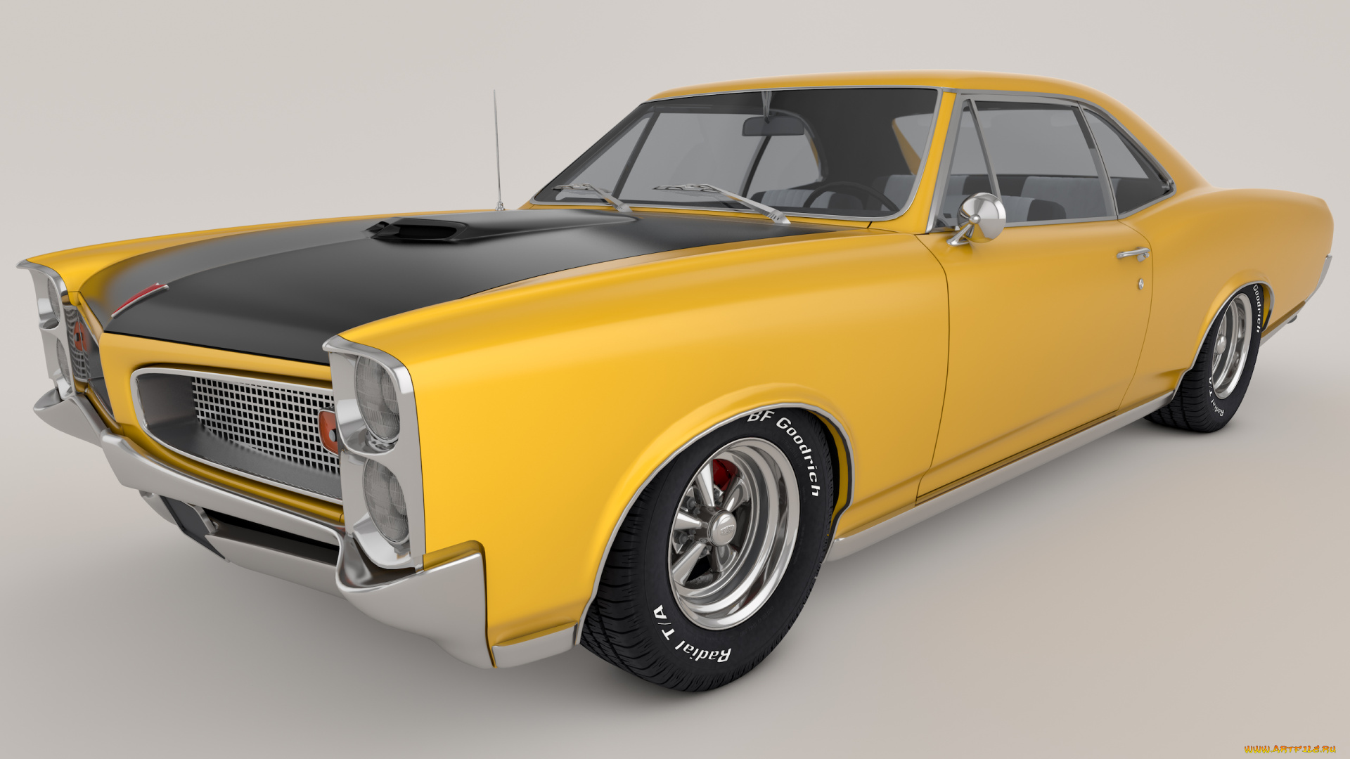 автомобили, 3д, pontiac, 1966