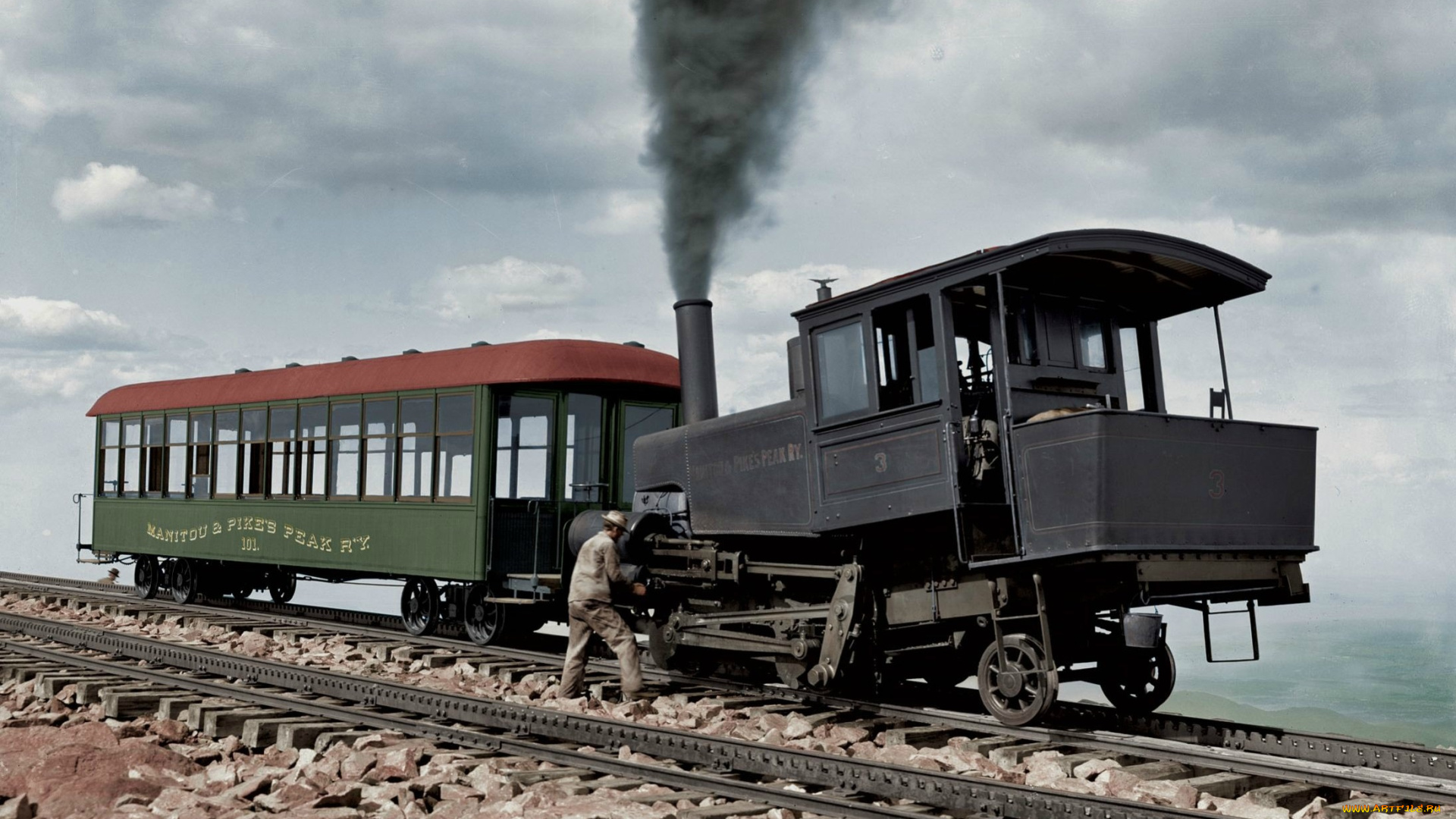 техника, паровозы, рельс, паровоз, насыпь, вагон, машинист, поломка