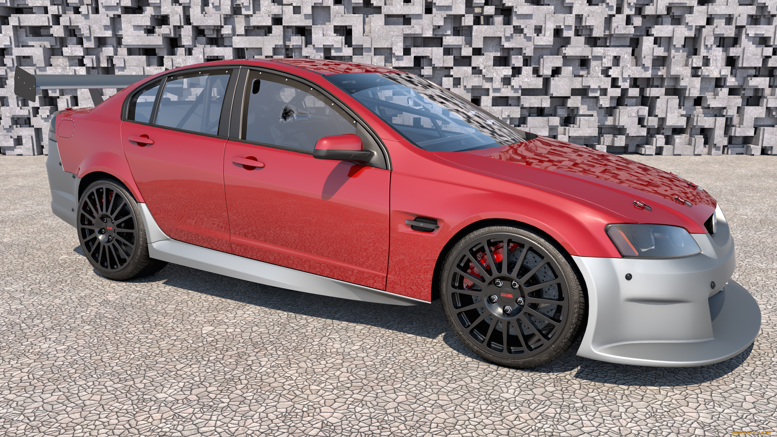 автомобили, 3д, стена, автомобиль