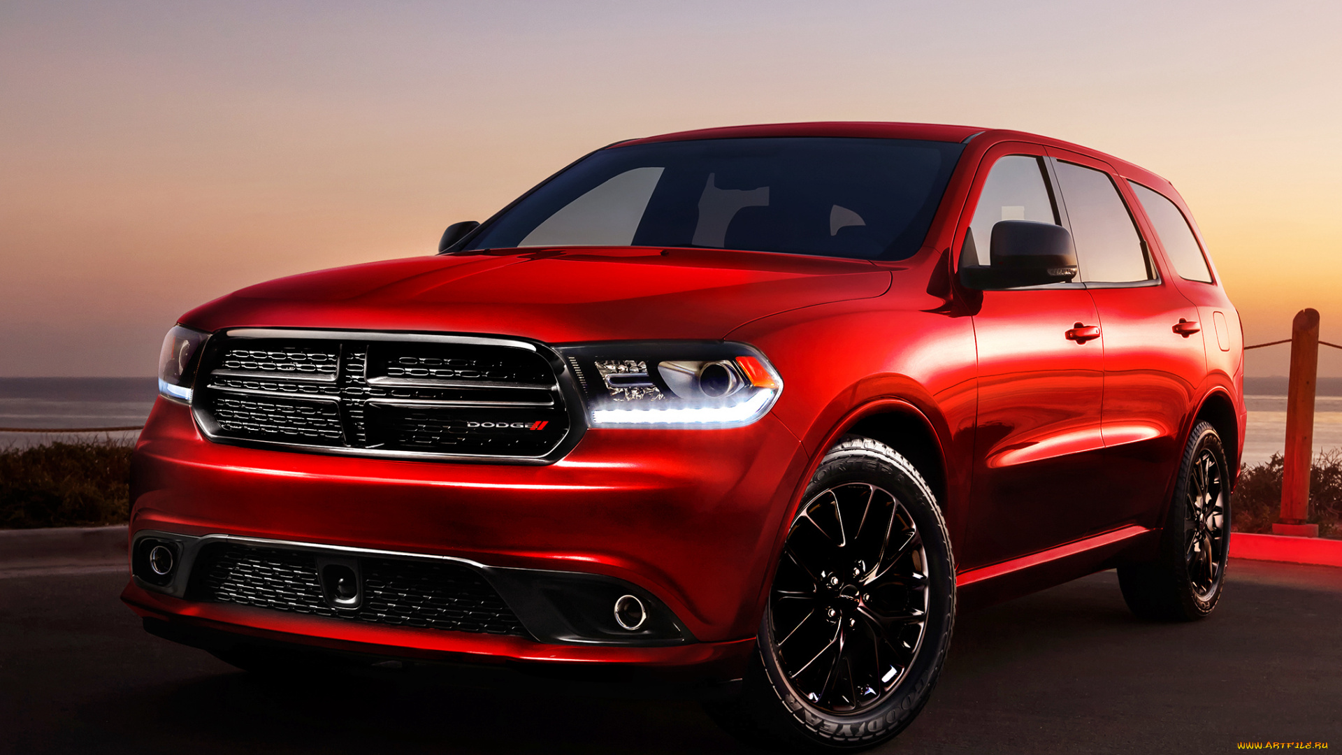 автомобили, dodge, красный, blacktop, r-t, durango, 2014г