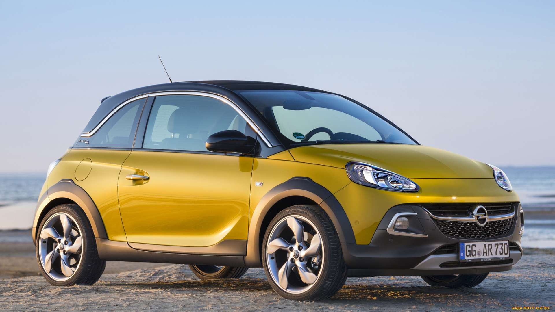 автомобили, opel, 2014г, желтый, rocks, adam