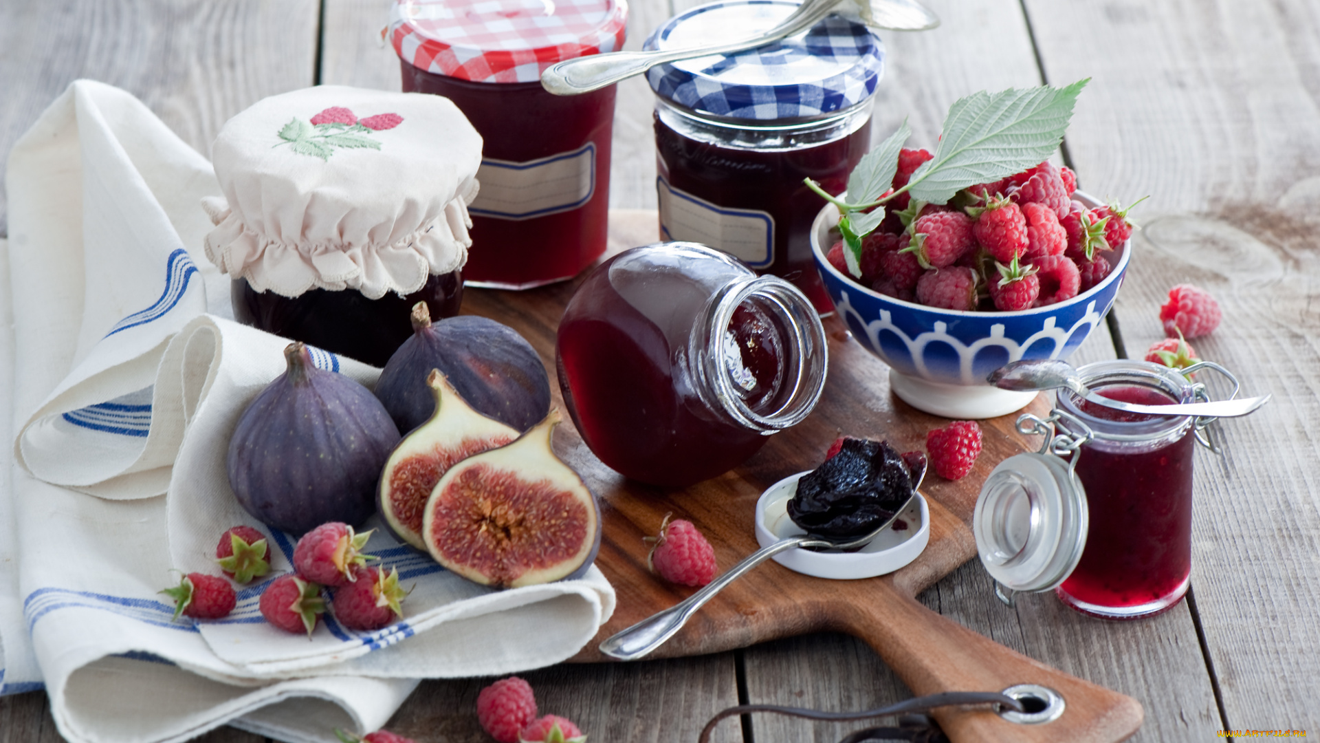 еда, разное, инжир, малина, джем