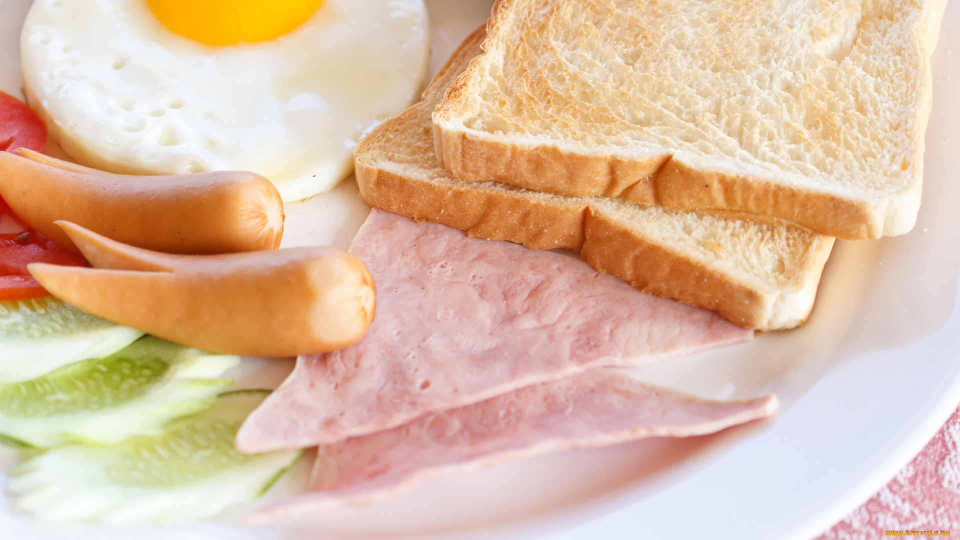 еда, разное, завтрак, бекон, яйца, хлеб