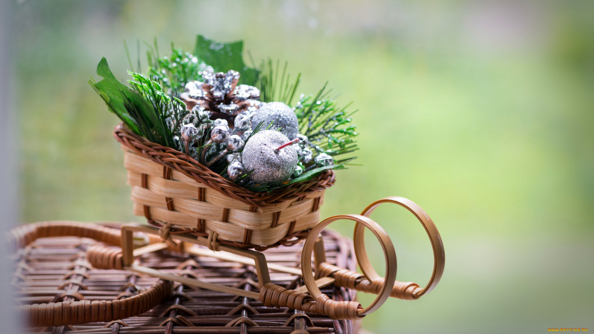 разное, ремесла, , поделки, , рукоделие, листья, игрушки, яблоки, шишки, сани, декор, корзинка