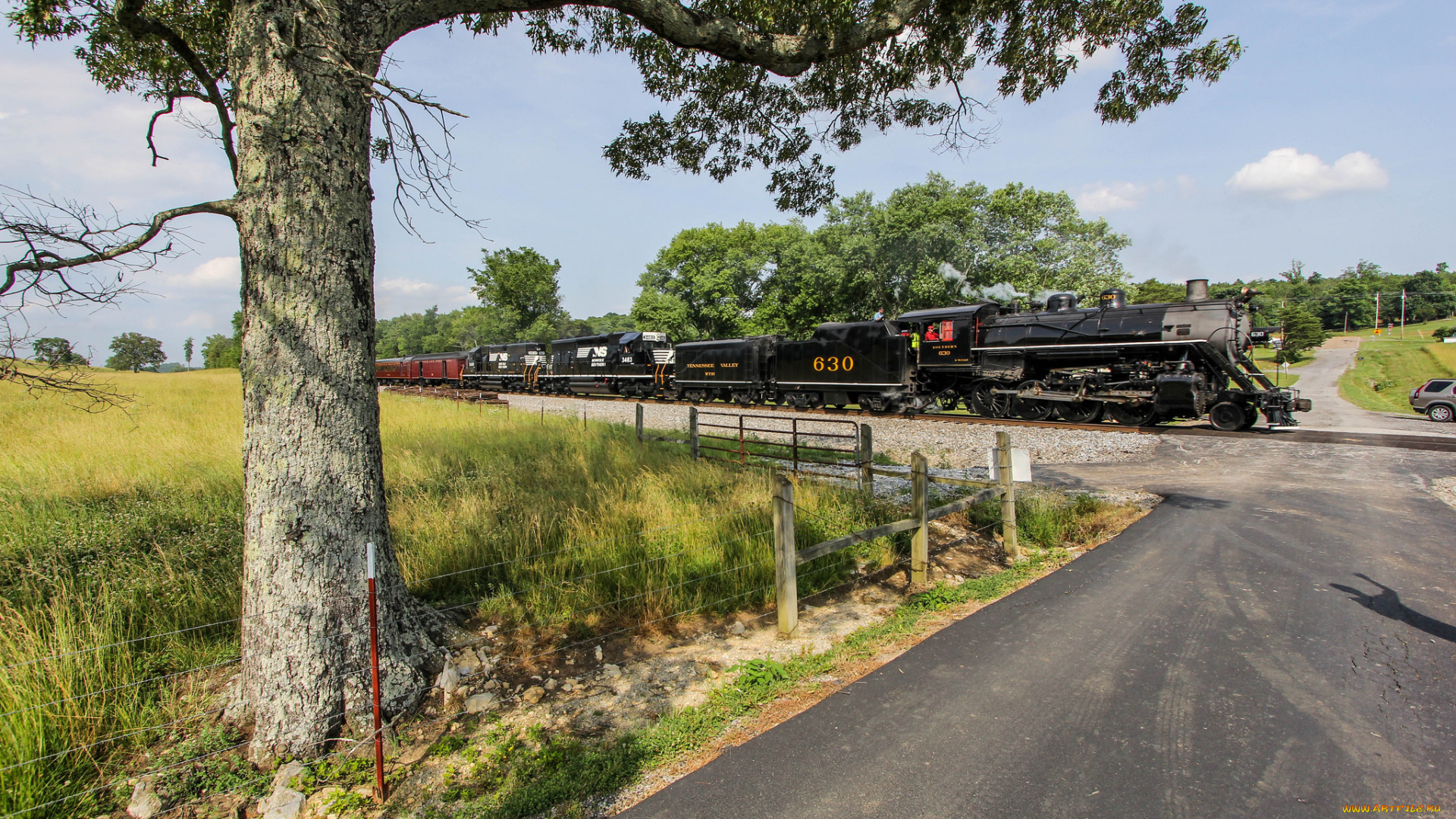 техника, паровозы, вагоны, рельсы, паровоз, дорога, железная