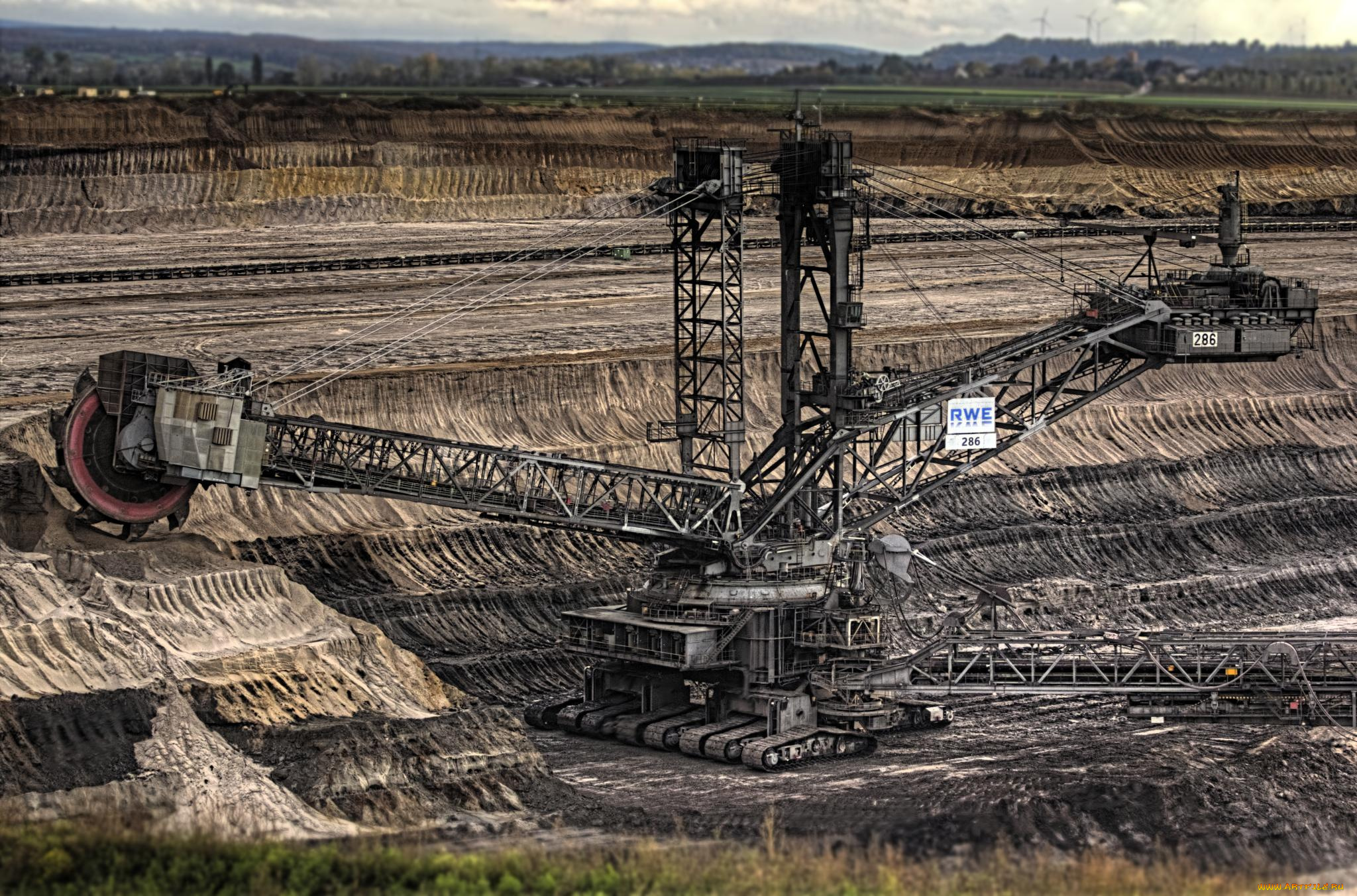 техника, экскаваторы, карьер, экскаватор, шагающий