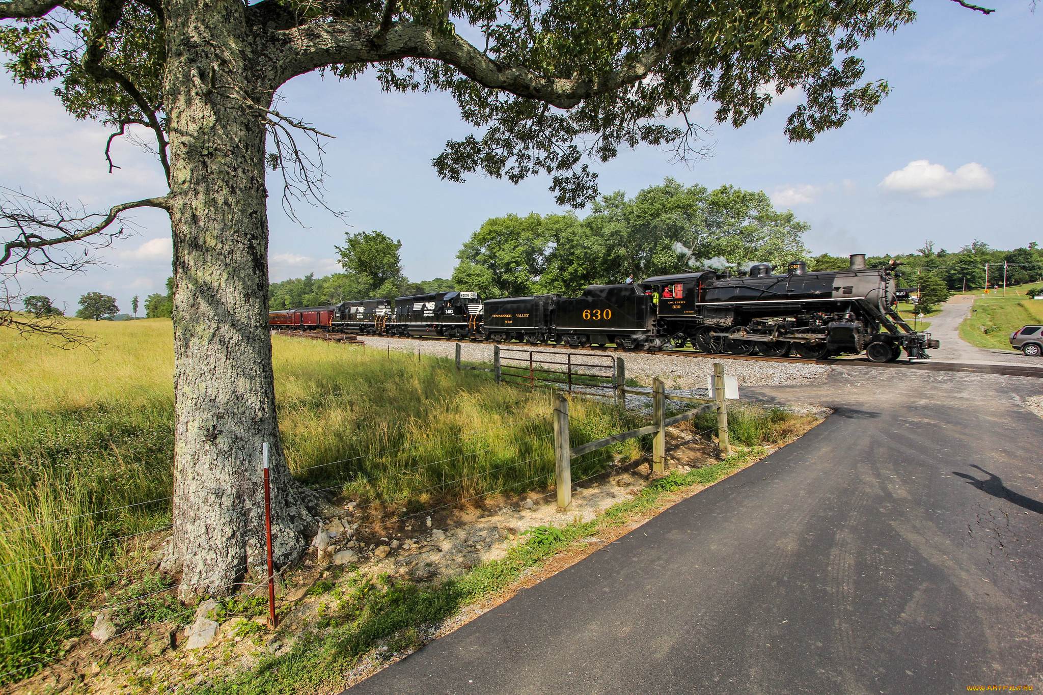 техника, паровозы, вагоны, рельсы, паровоз, дорога, железная