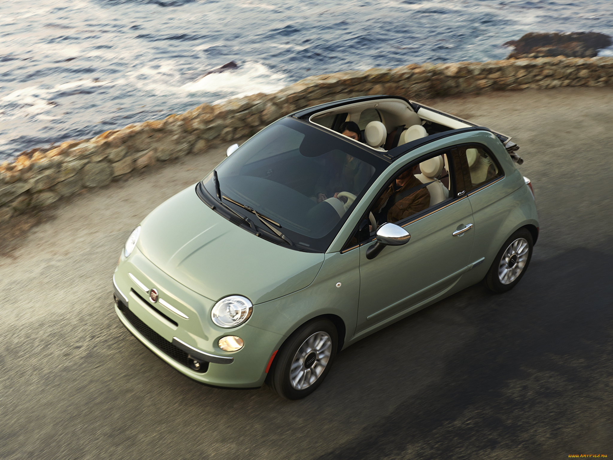 автомобили, fiat, зеленый, 500c, lounge, us-spec