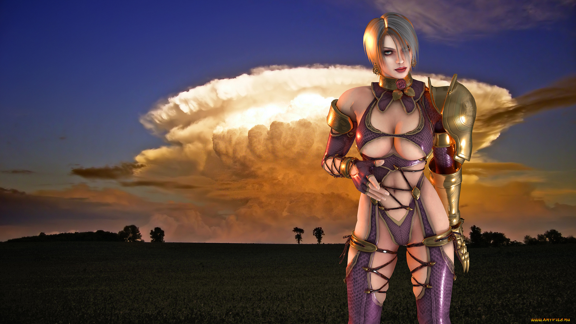 3д, графика, фантазия, , fantasy, девушка, фон, взгляд