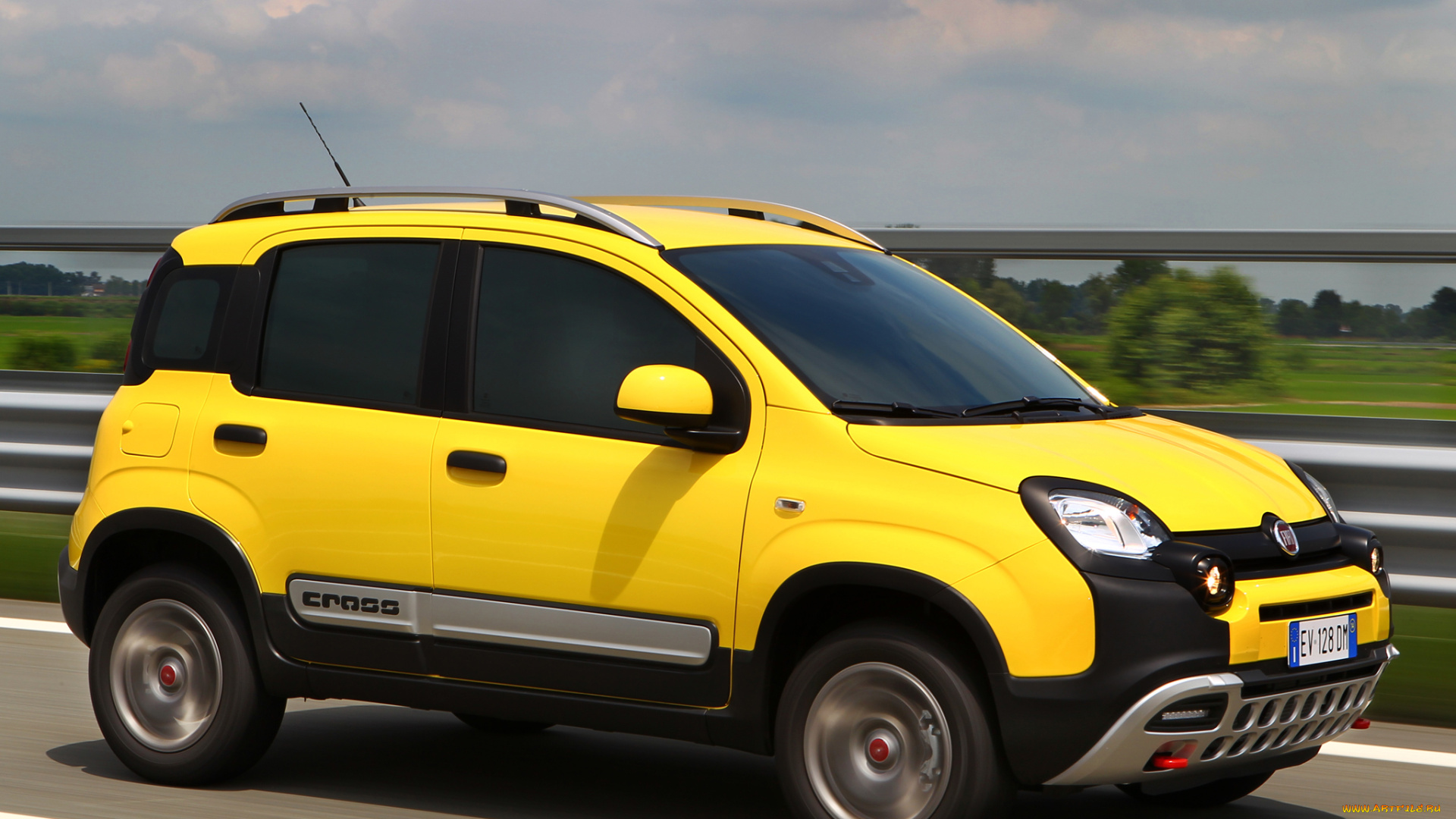 автомобили, fiat, panda, 319, cross, желтый, 2014г