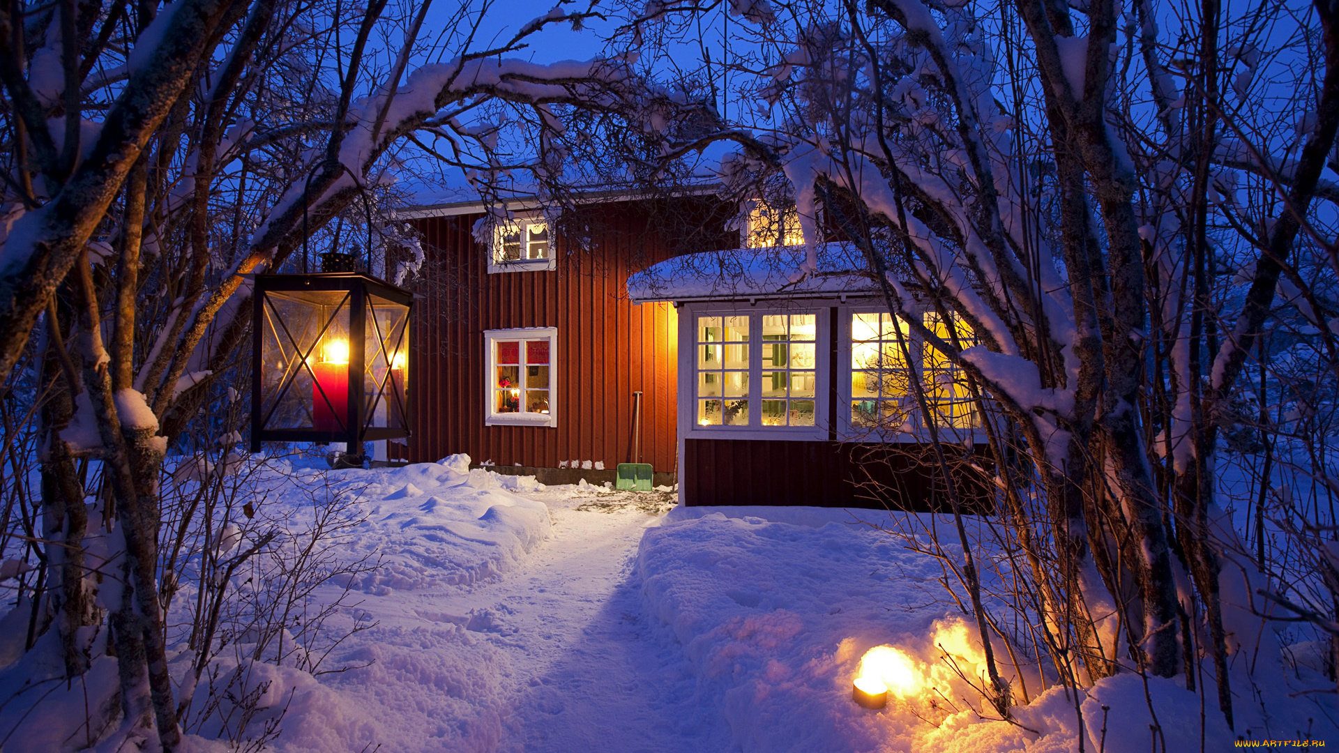 города, -, здания, , дома, фонари, дом, зима, снег, свет