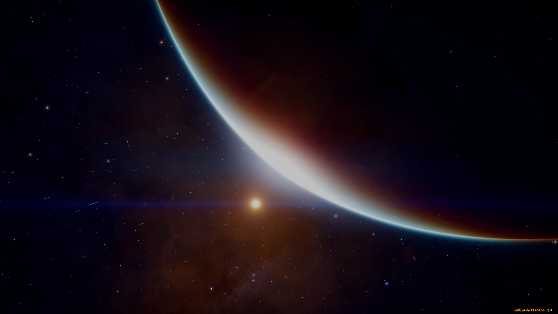 космос, арт, пространство, звезды, планета