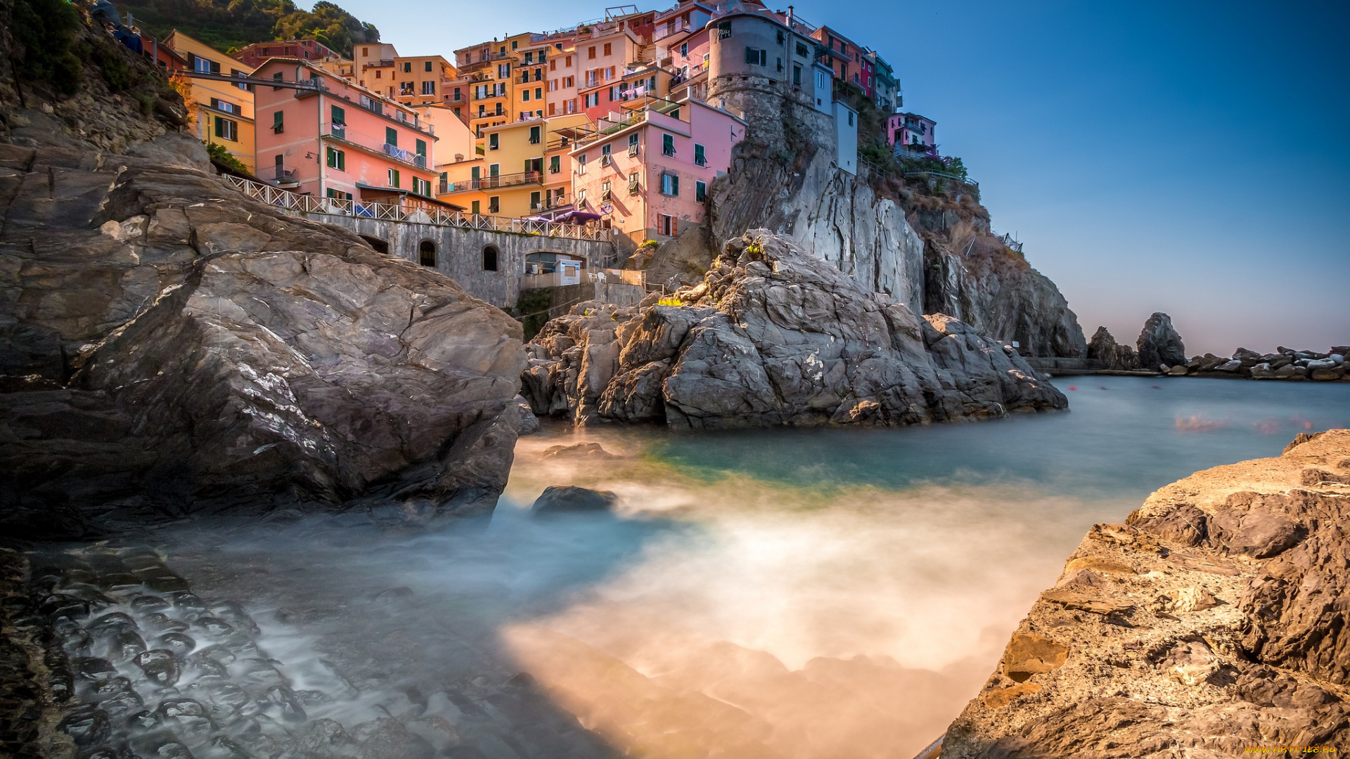 manarola, @italia, города, амальфийское, и, лигурийское, побережье, , италия, море, скала, городок