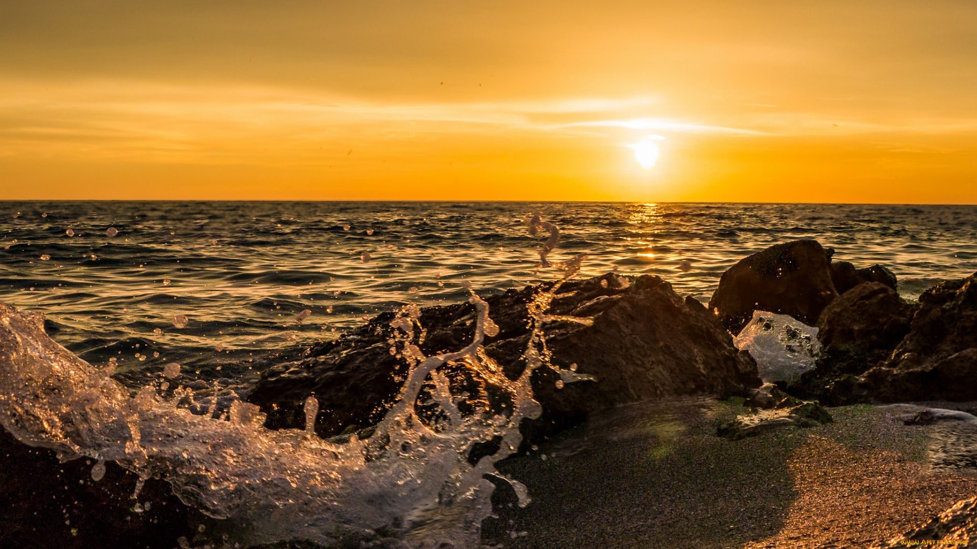 природа, восходы, закаты, закат, горизонт