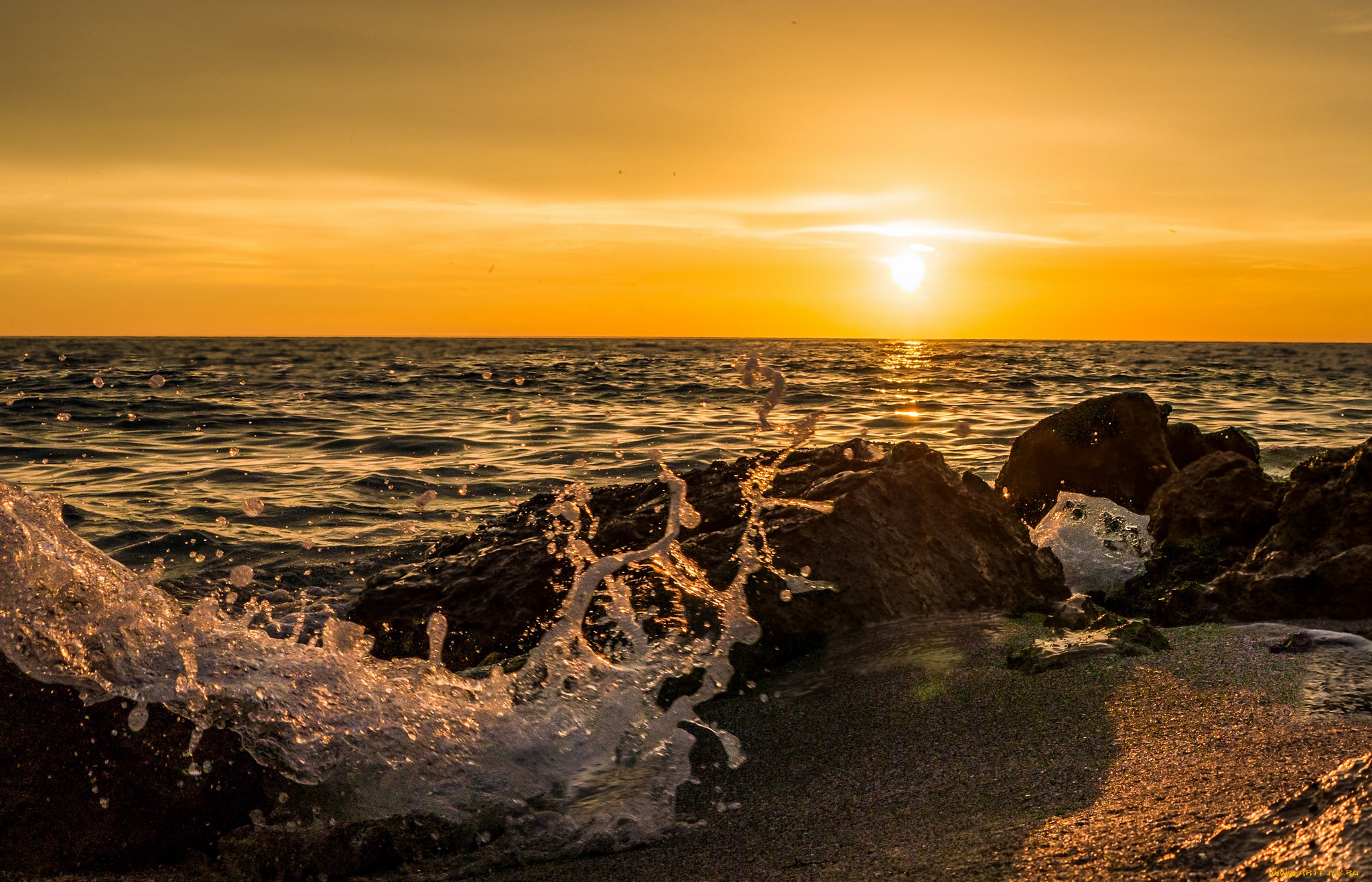 природа, восходы, закаты, закат, горизонт