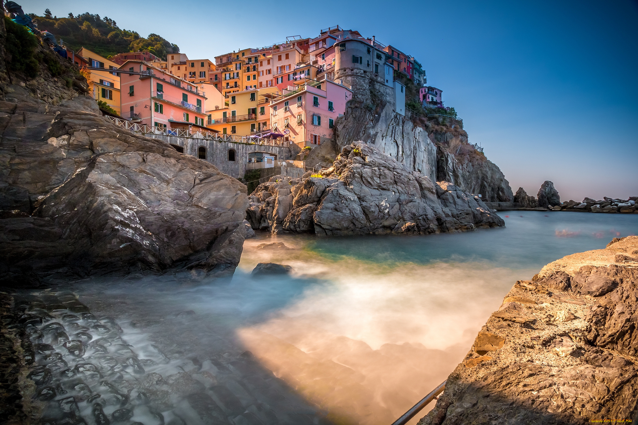 manarola, @italia, города, амальфийское, и, лигурийское, побережье, , италия, море, скала, городок