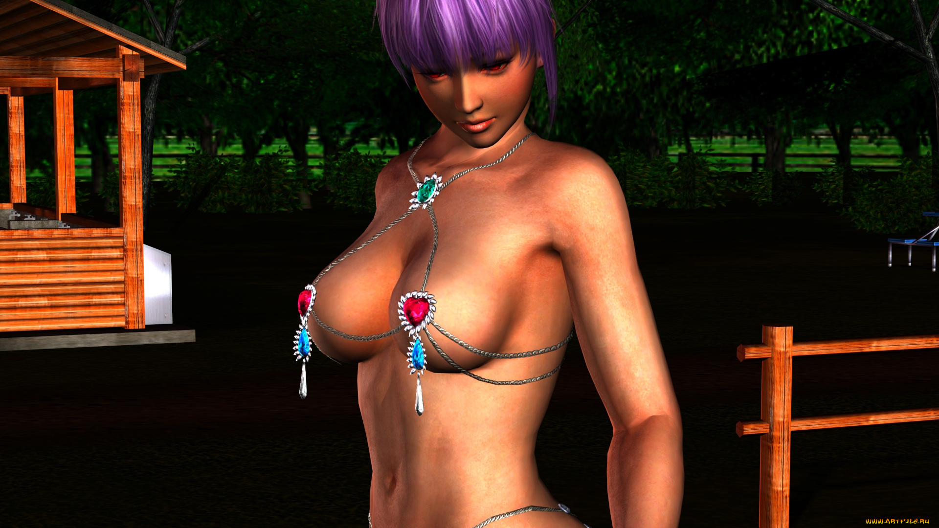 3д, графика, аниме, , anime, грудь, фон, взгляд, девушка