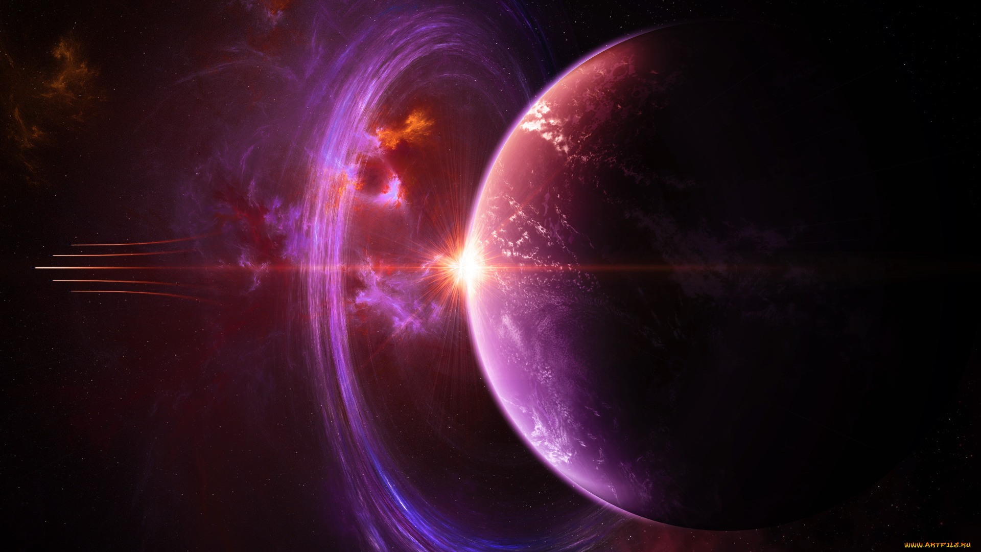 космос, арт, планета, вселенная, галактика