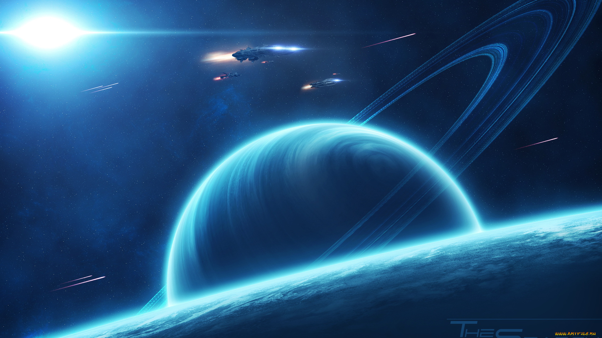 космос, арт, планеты, вселенная, галактика