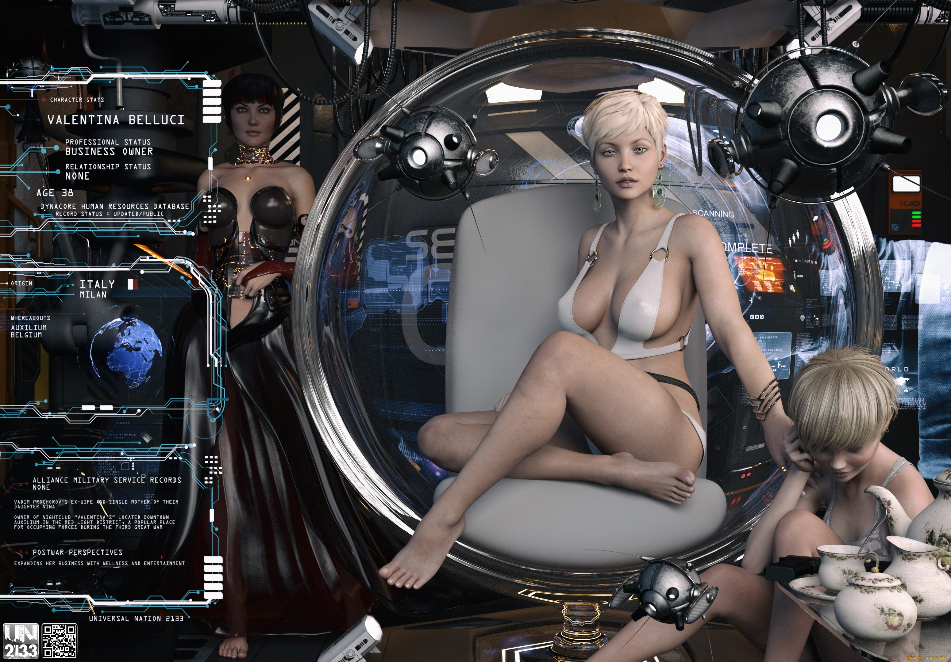 3д, графика, фантазия, , fantasy, фон, взгляд, девушка