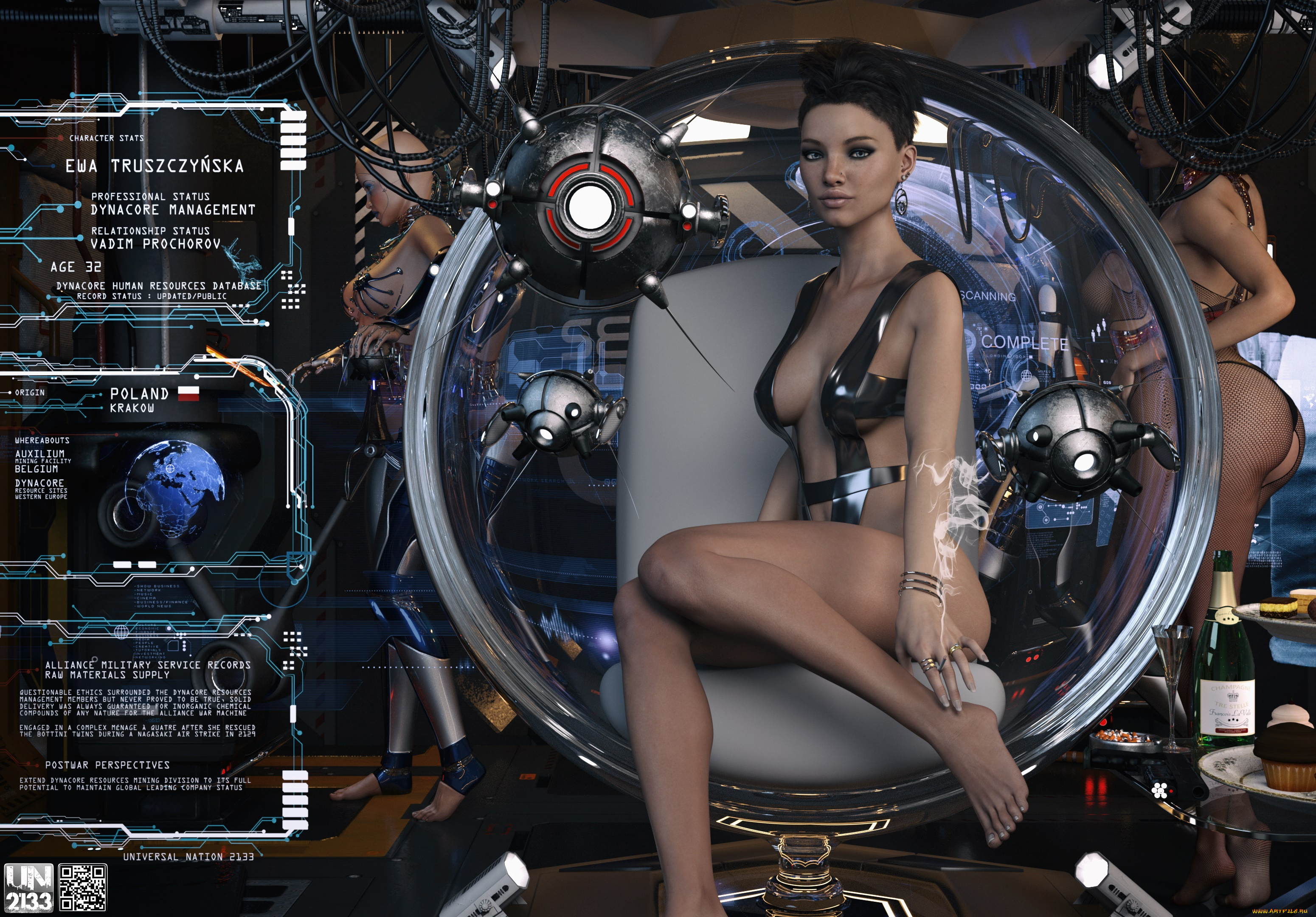 3д, графика, фантазия, , fantasy, фон, взгляд, девушка