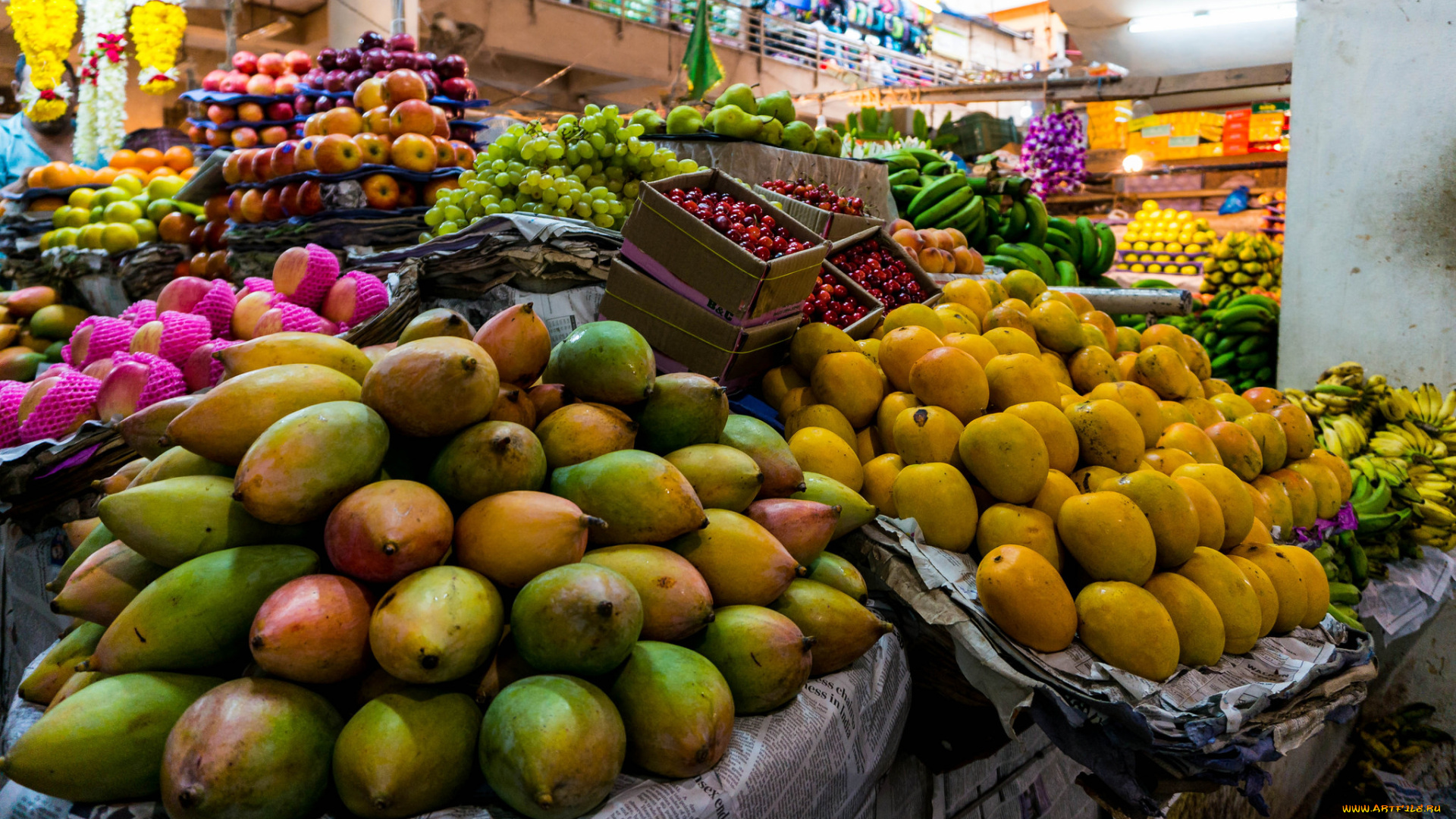 еда, фрукты, и, овощи, вместе, снедь