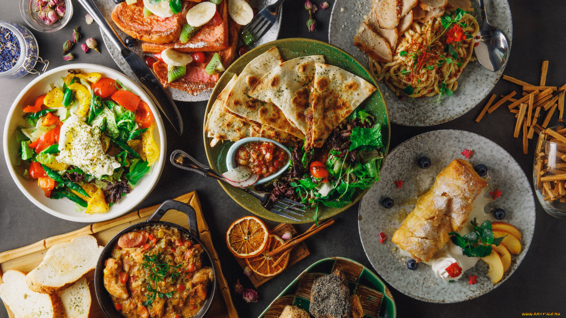 еда, разное, лаваш, разности, вкусняшки, мясо, салат, тыква