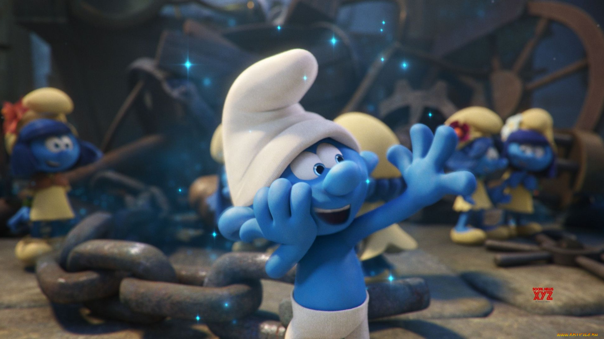 мультфильмы, smurfs, , the, lost, village, мультфильм, 3, персонажи, роль, кадр, смурфы