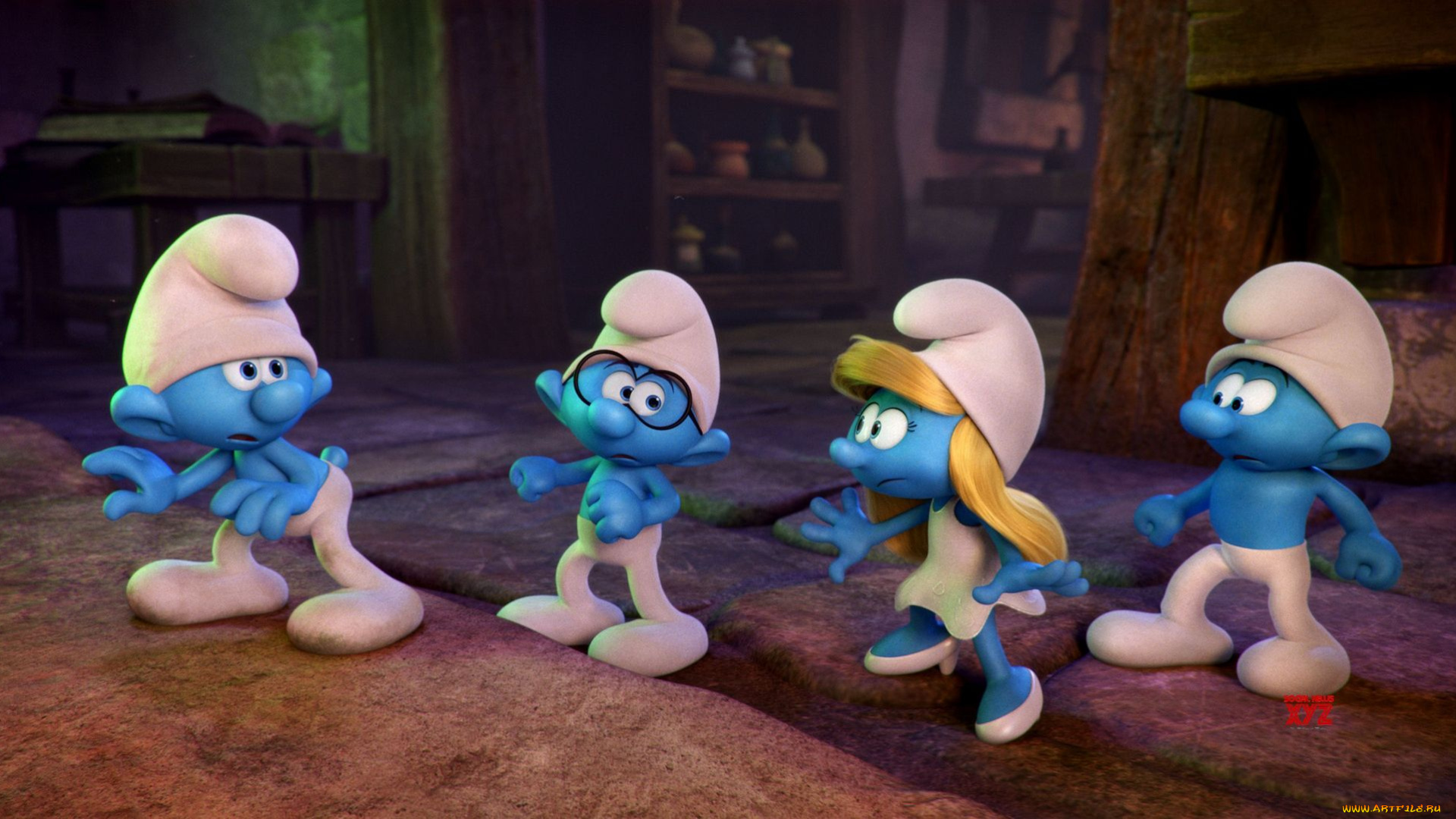 мультфильмы, smurfs, , the, lost, village, мультфильм, смурфы, 3, персонажи, роль, кадр