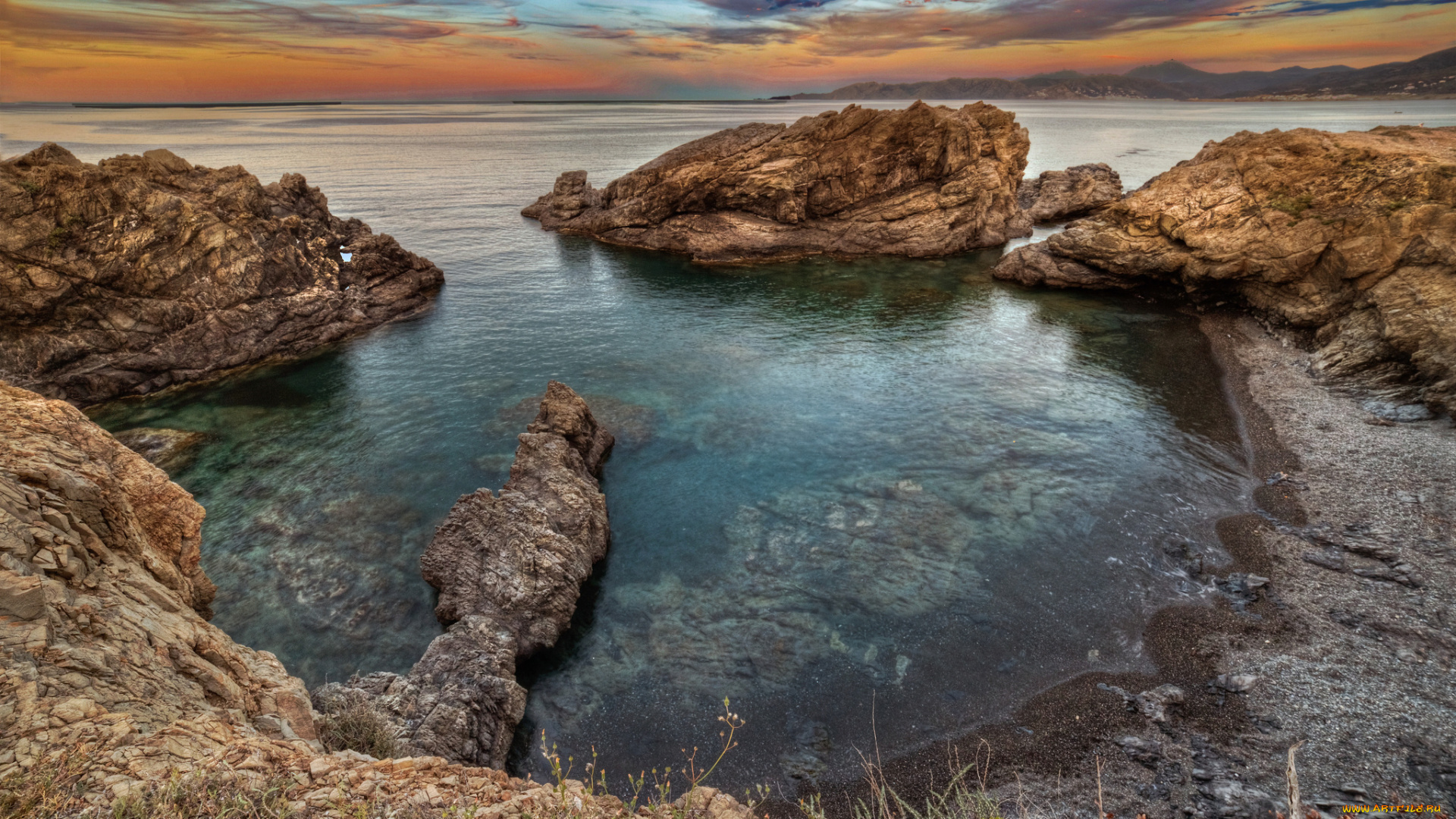 природа, побережье, простор