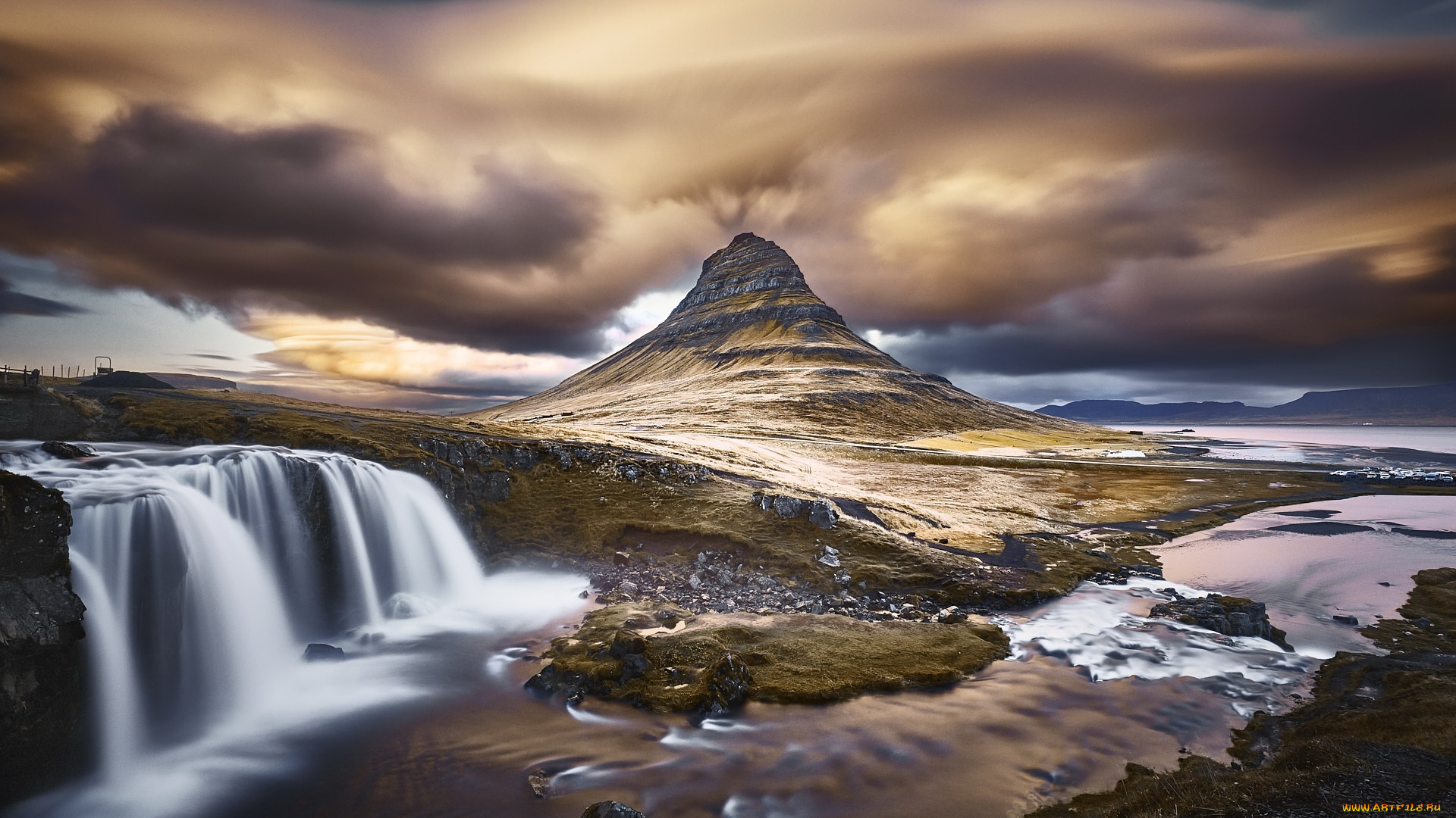 природа, водопады, небо