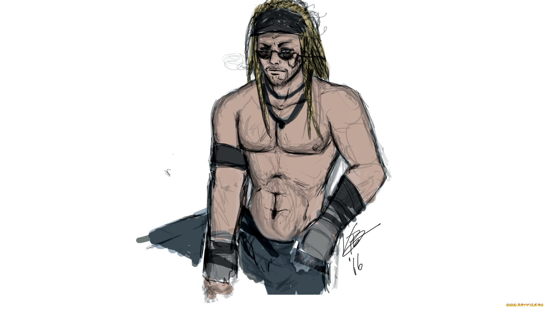 разное, арты, перчатки, очки, торс, блондин, парень