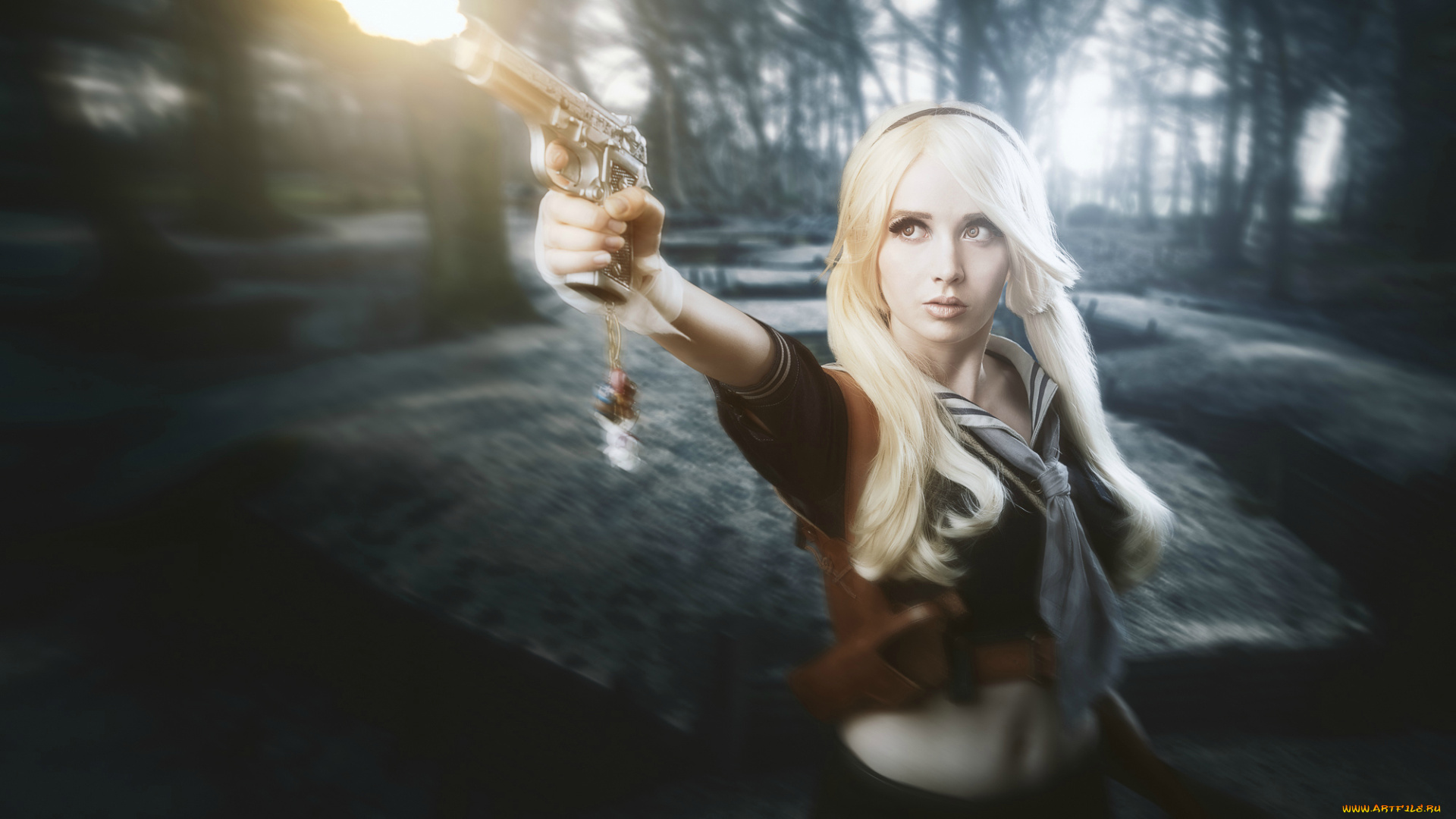 разное, cosplay, , косплей, пистолет, девушка, фон