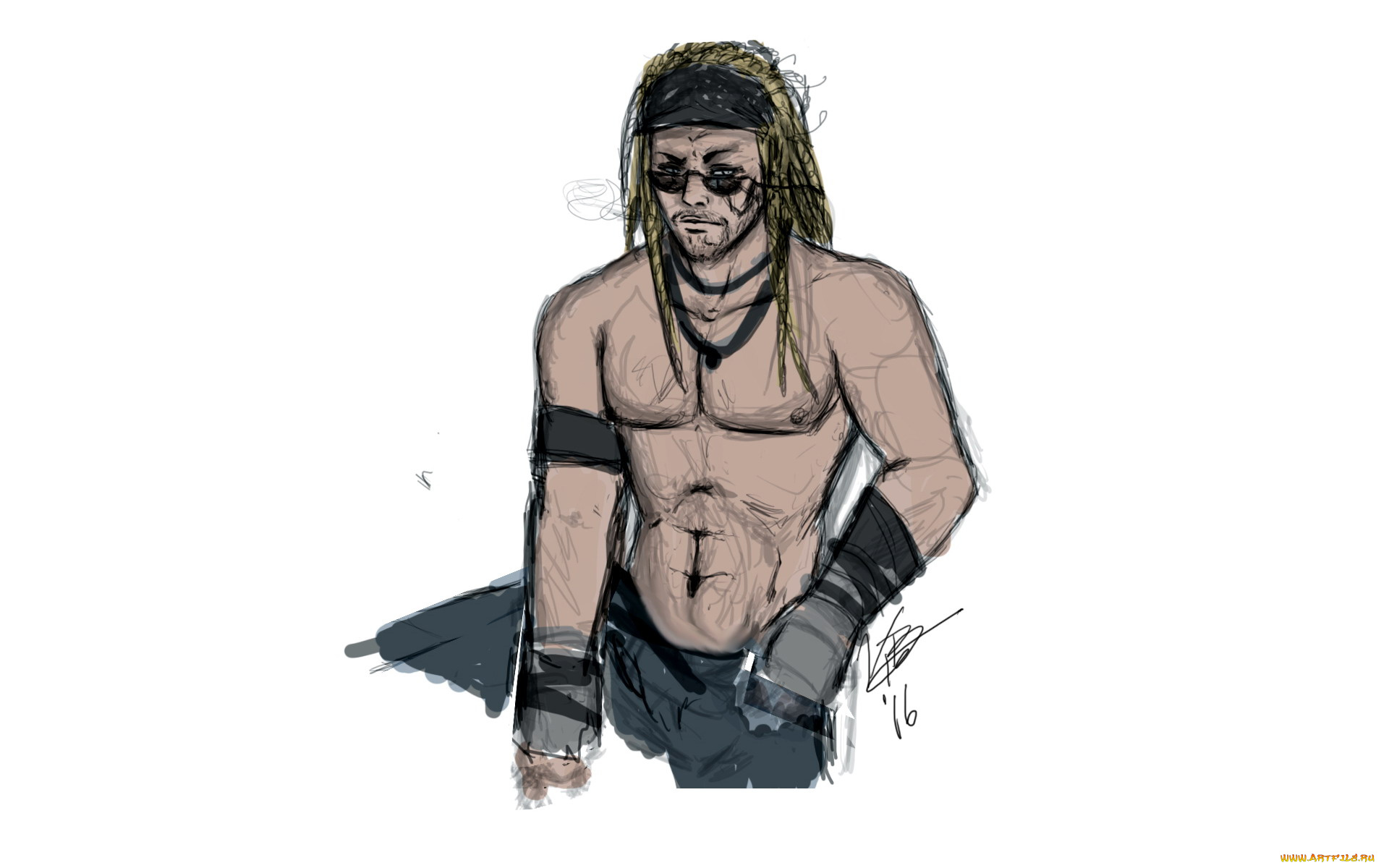 разное, арты, перчатки, очки, торс, блондин, парень