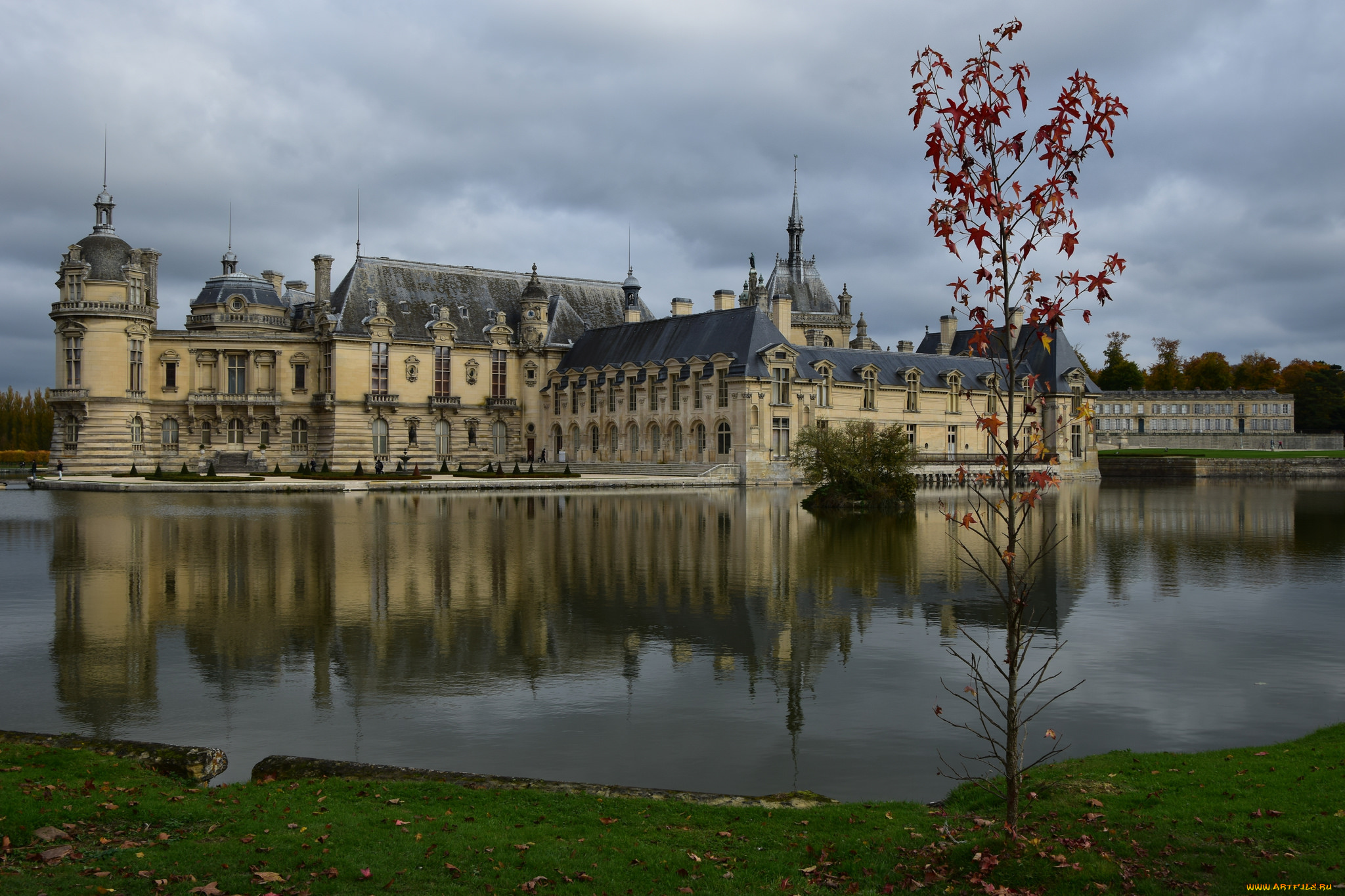 ch&, 226, teau, de, chantilly, города, замки, франции, простор