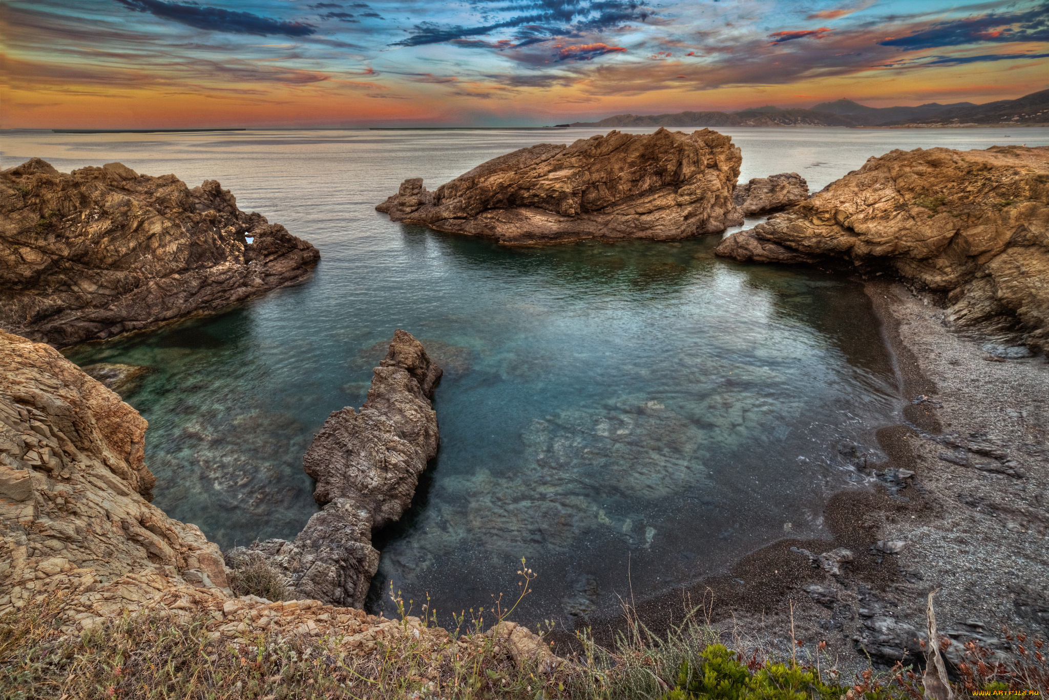 природа, побережье, простор