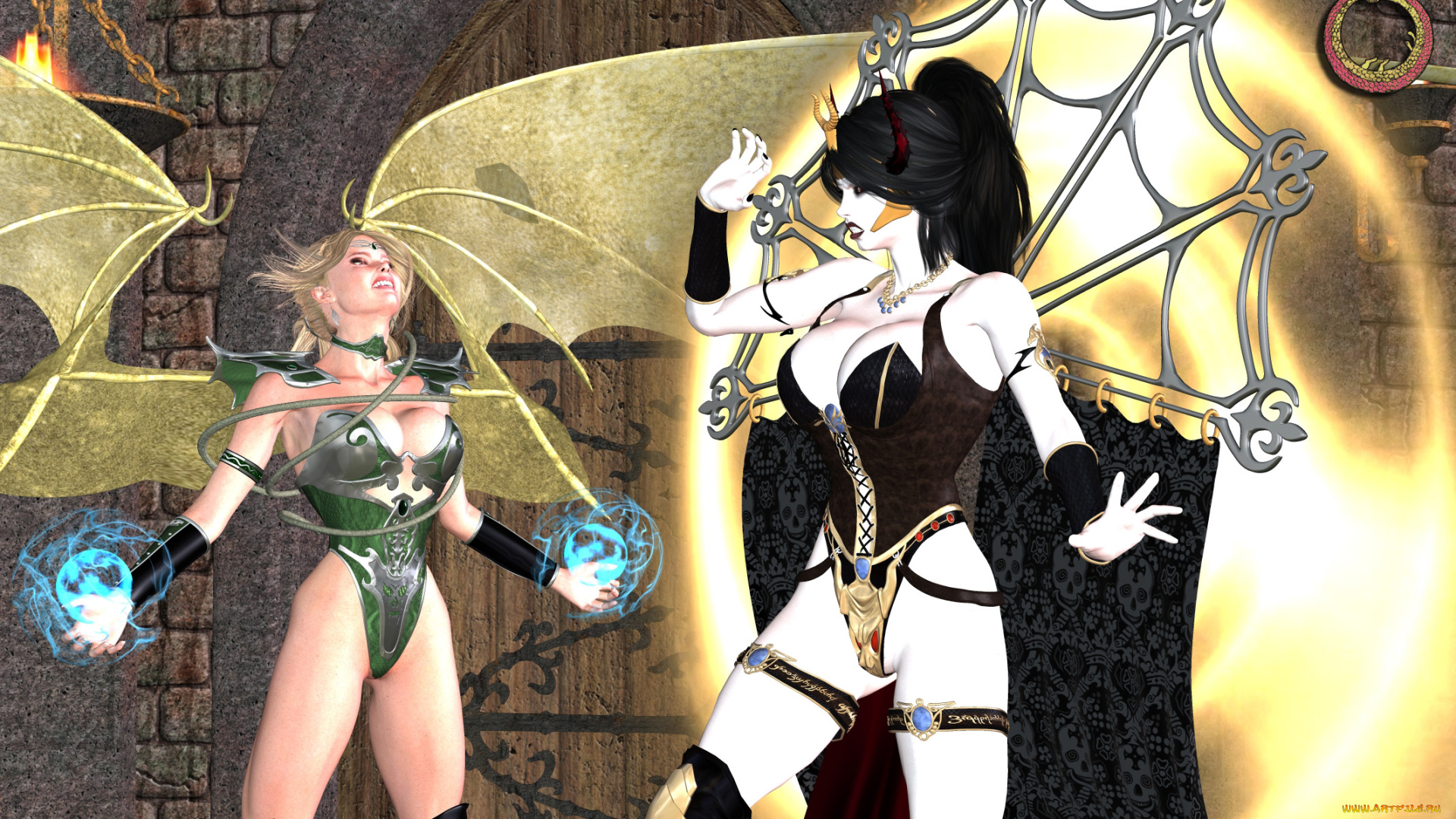 3д, графика, фантазия, , fantasy, девушка, фон, взгляд