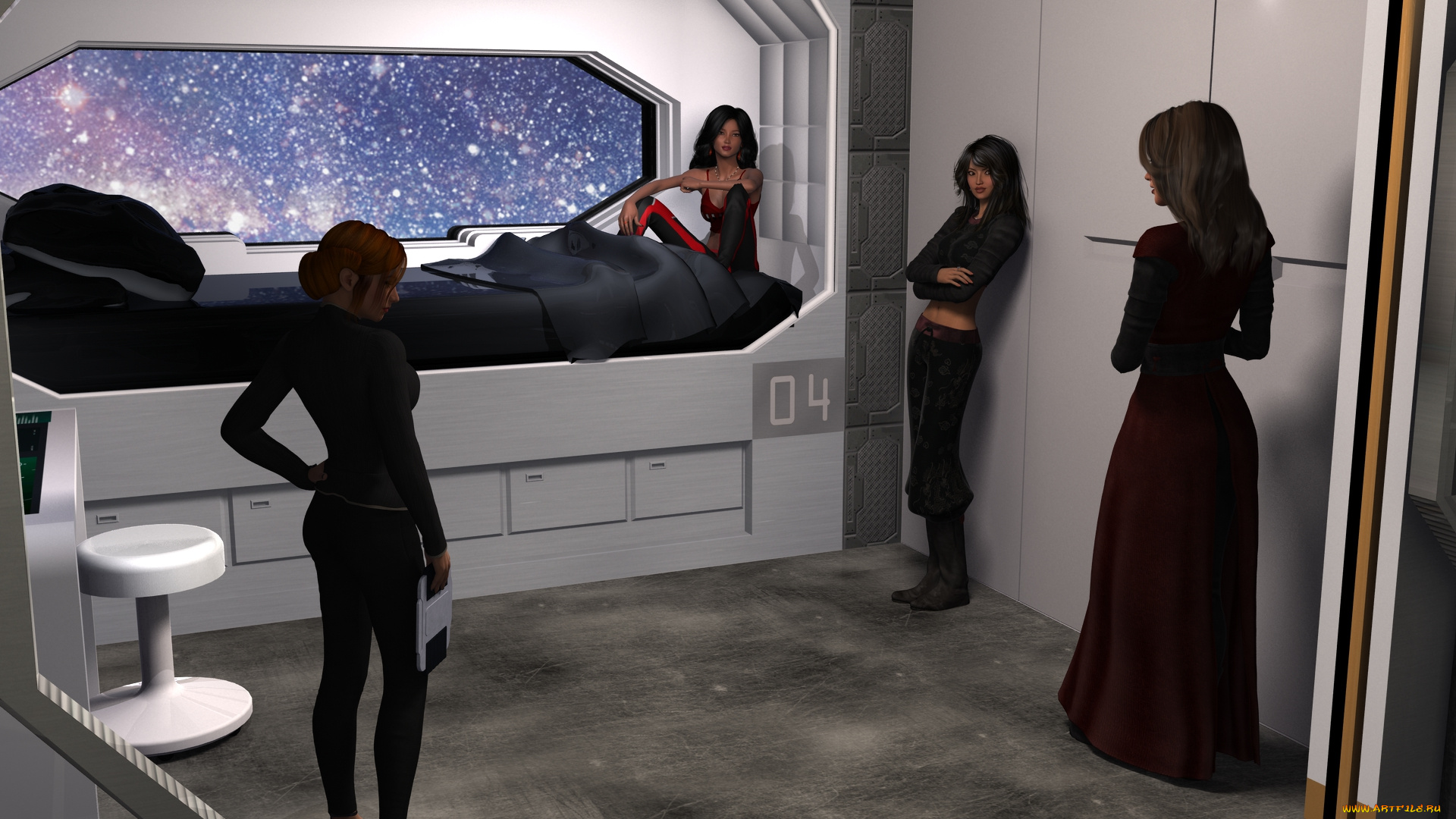 3д, графика, фантазия, , fantasy, девушки, взгляд, фон