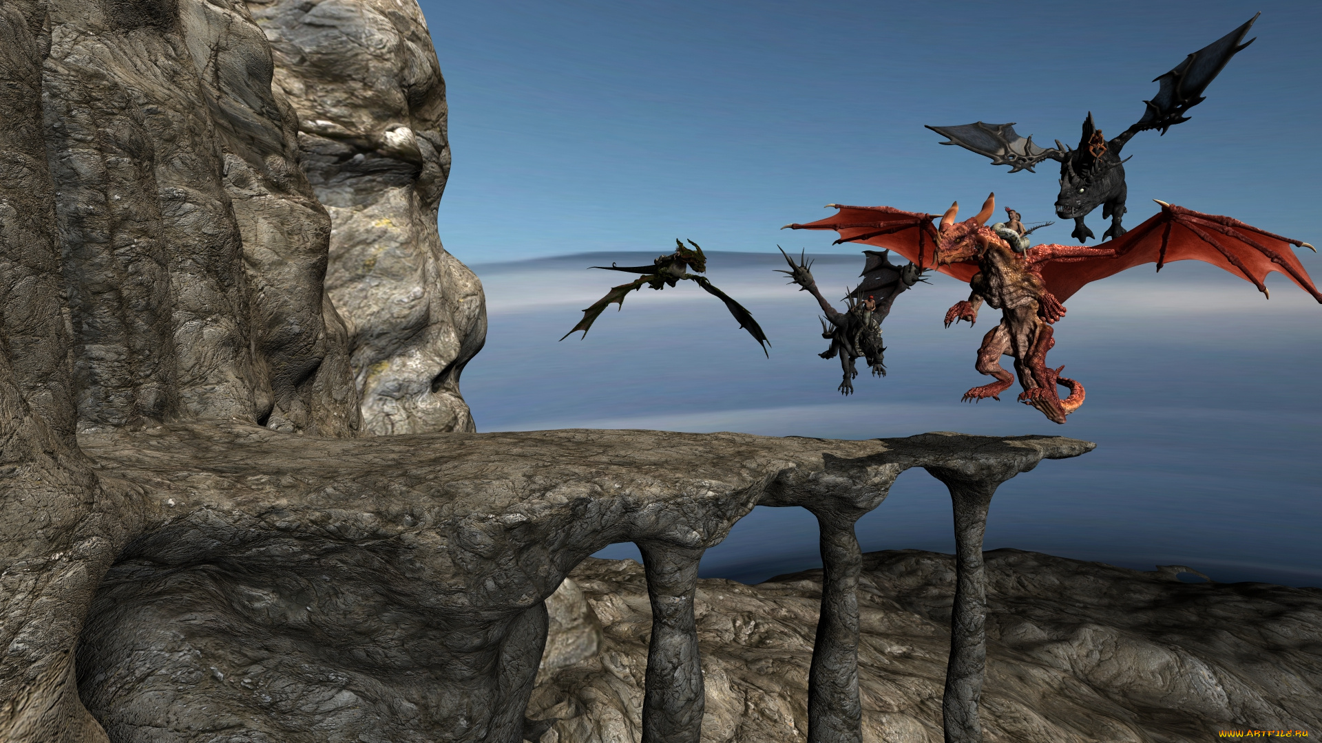 3д, графика, фантазия, , fantasy, дракон, фон, взгляд, девушка