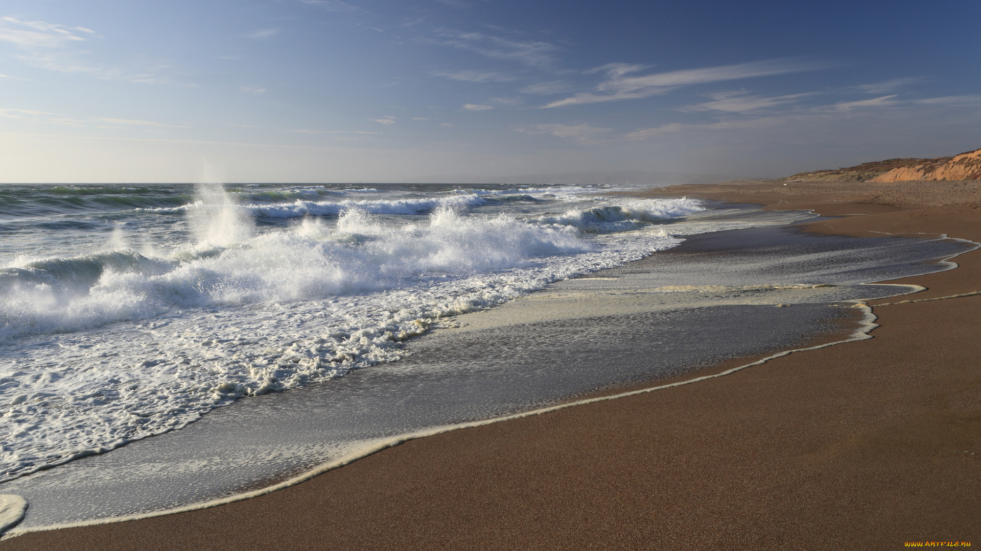 природа, побережье, простор