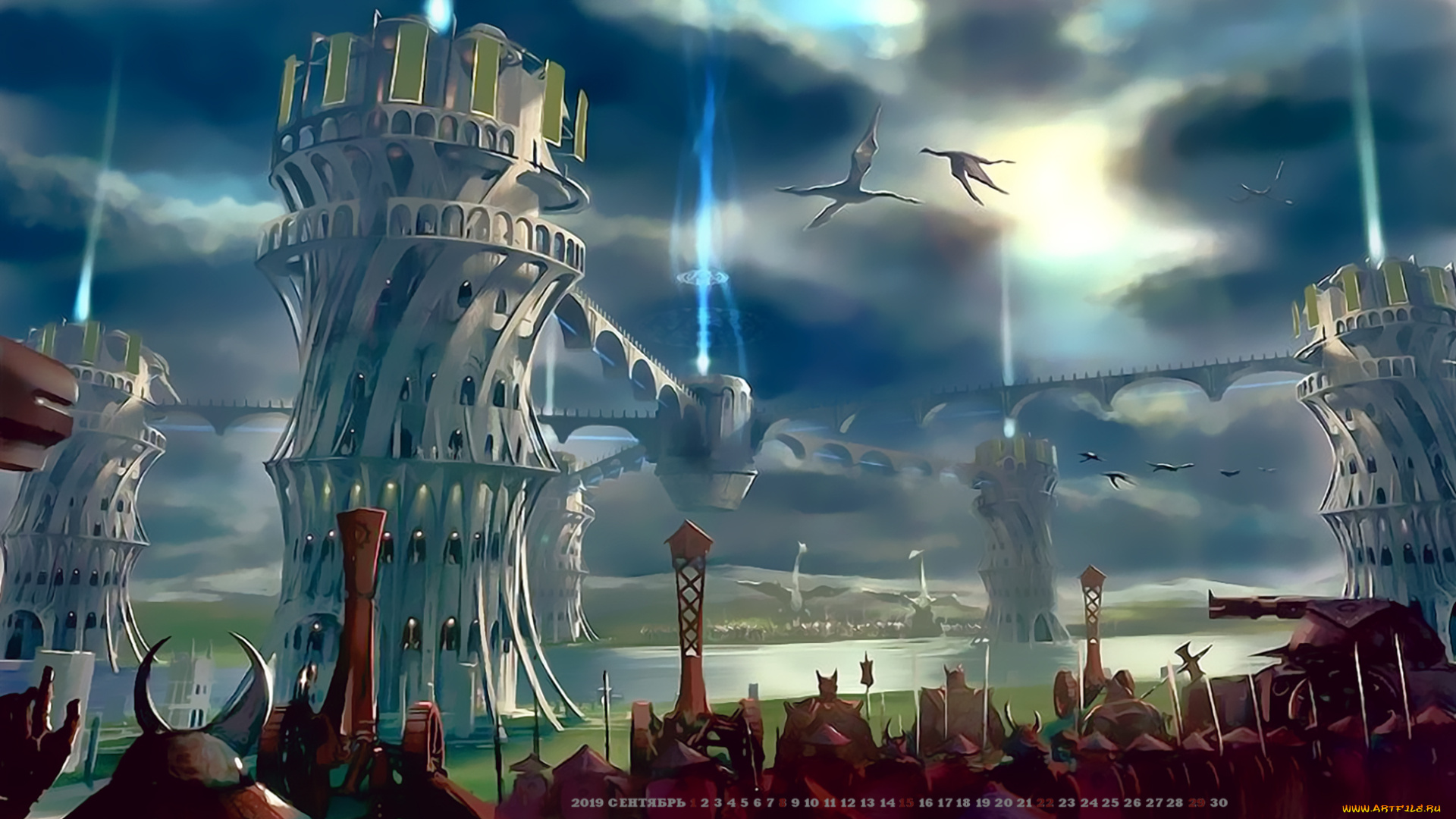 календари, фэнтези, воин, 2019, calendar, постройка, дракон, строение