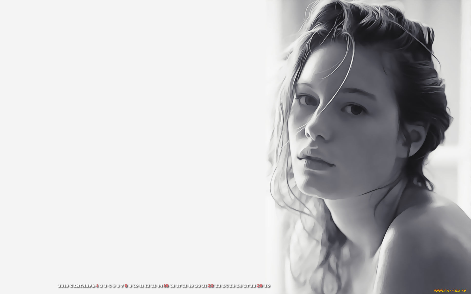 календари, компьютерный, дизайн, 2019, calendar, женщина, лицо, взгляд, девушка
