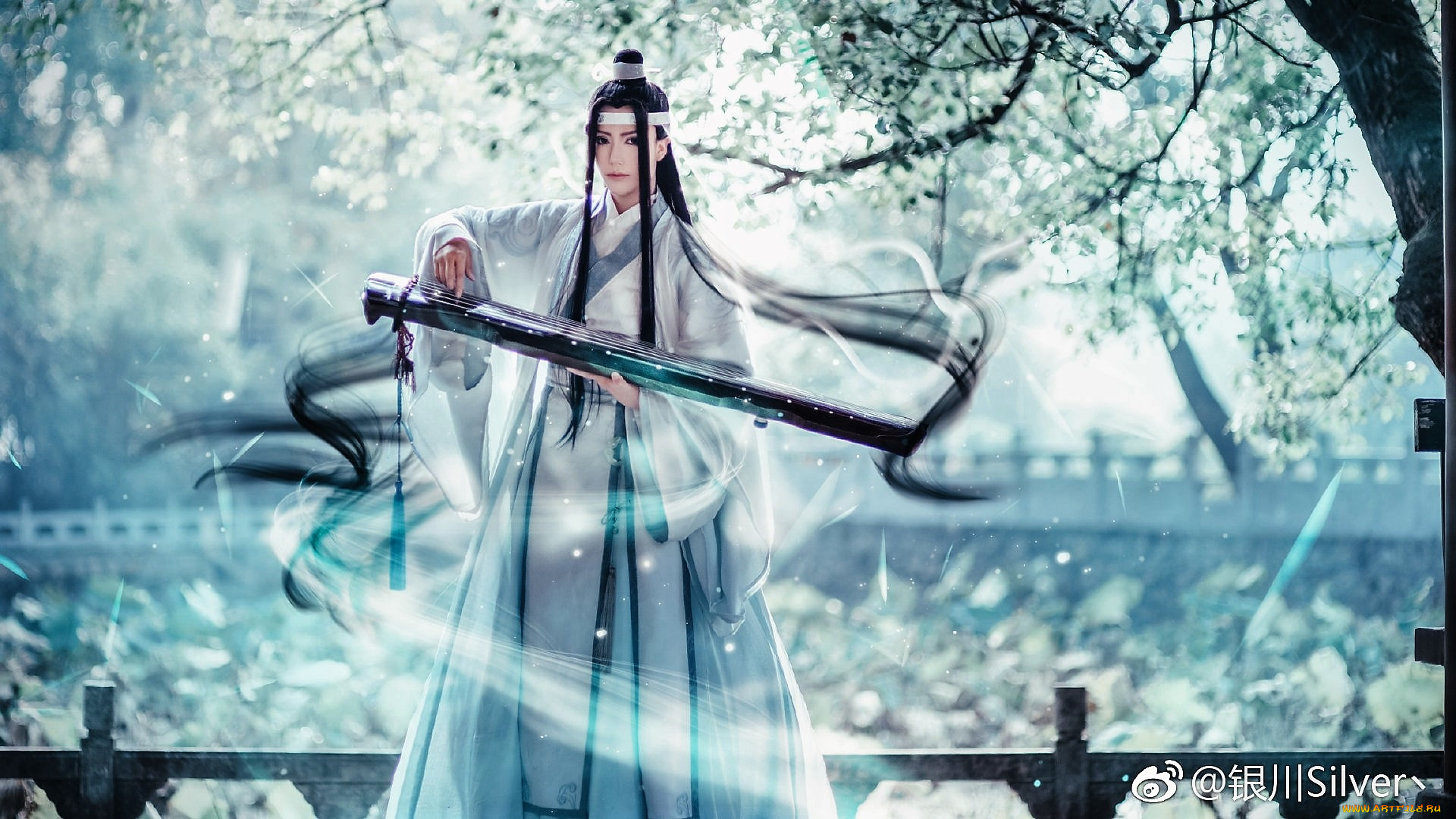 девушки, -, креатив, , косплей, лань, ванцзи, гуцинь, костюм