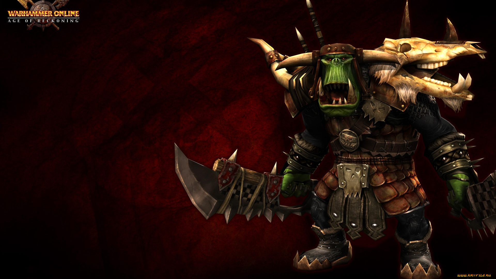 видео, игры, warhammer, online, , age, of, reckoning, орк, броня, оружие