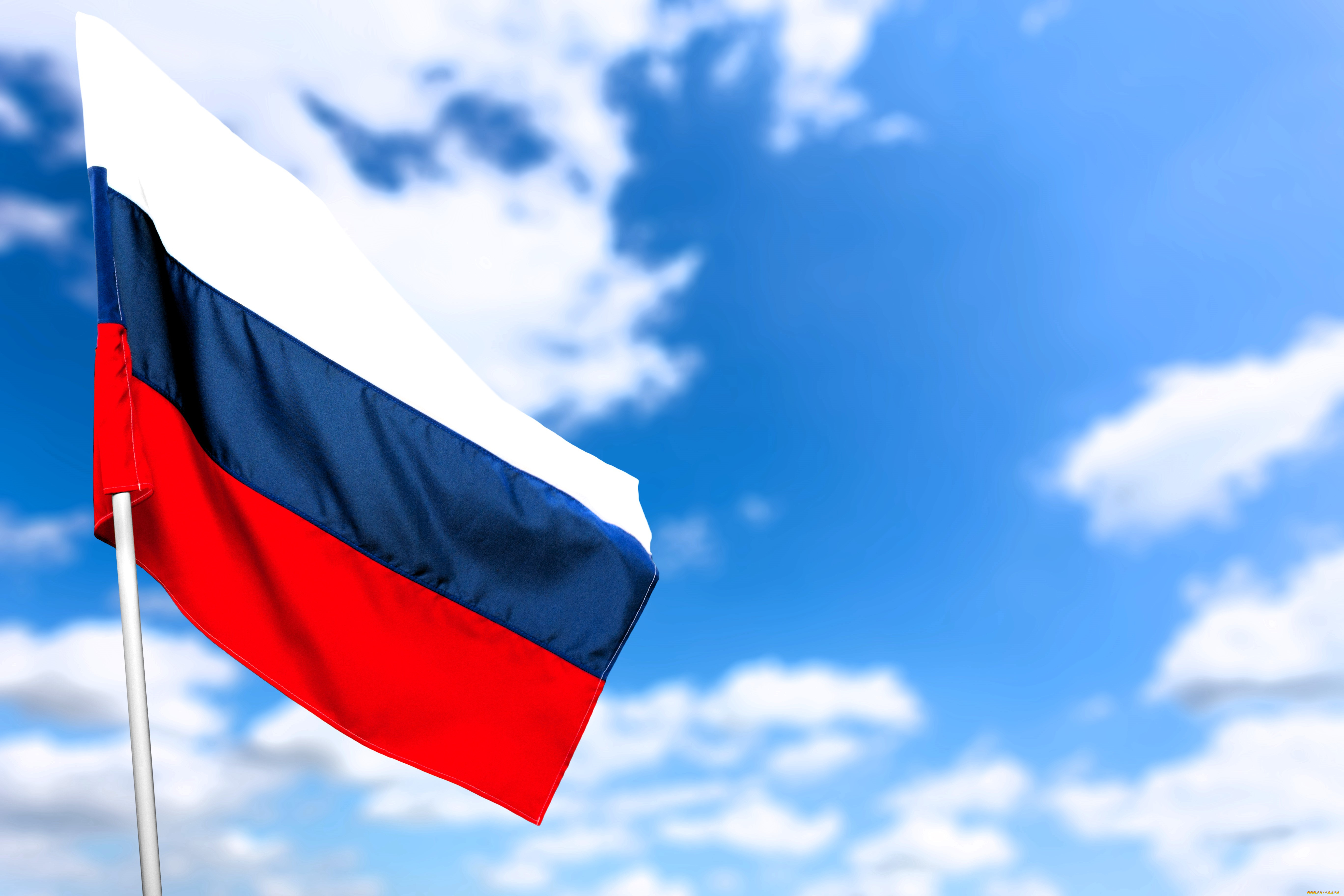 разное, флаги, , гербы, флаг, россия, небо, облака