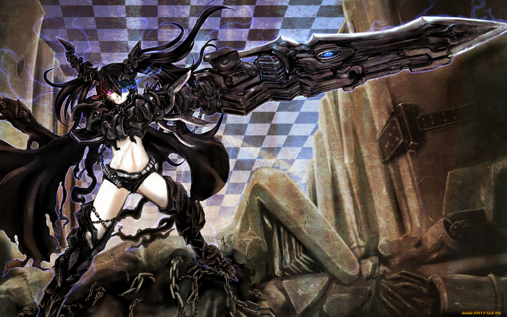 аниме, black, rock, shooter